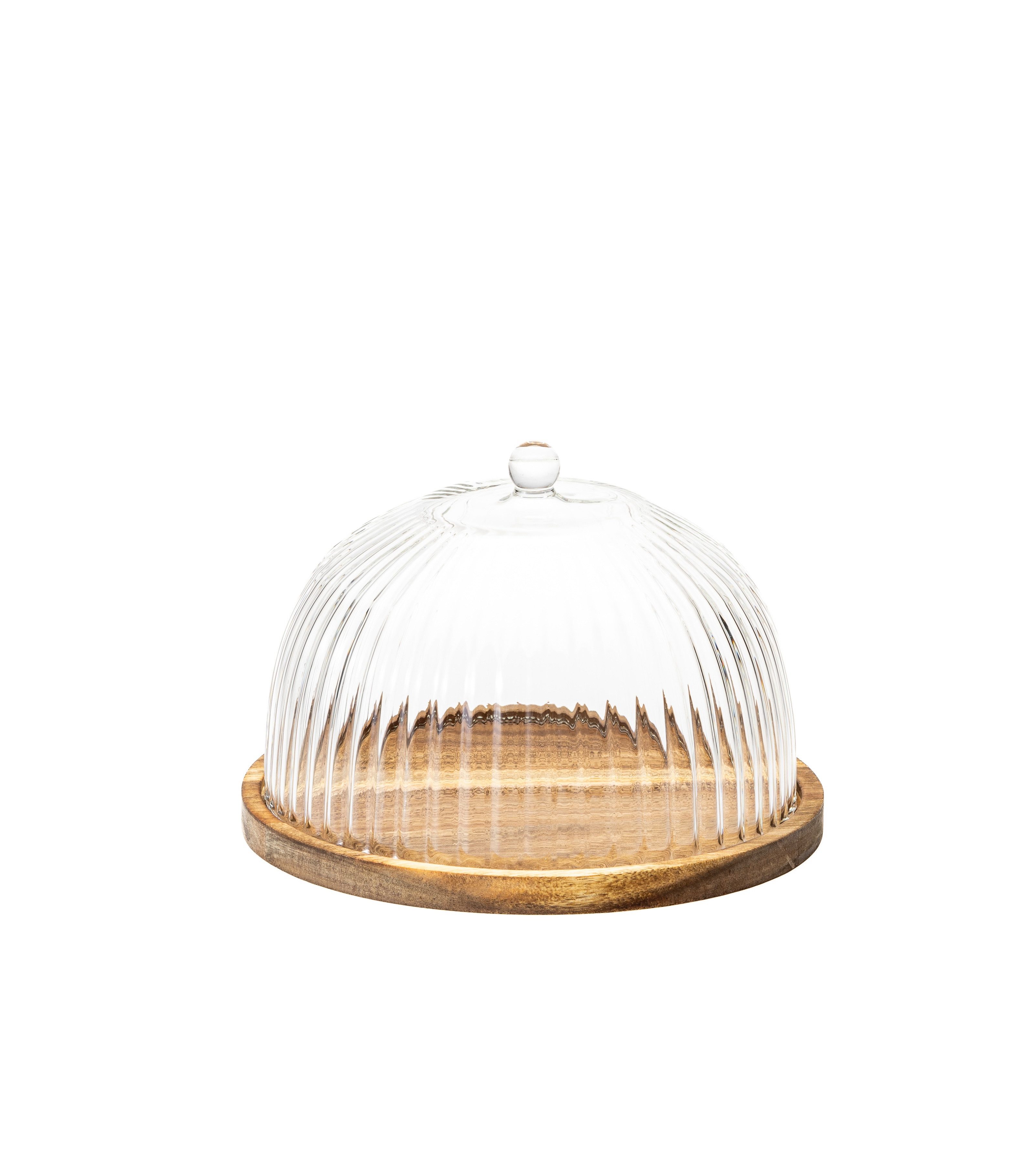 EKA Servierschüssel Akazien Servierglocke Stripe, Glas, (2-tlg)