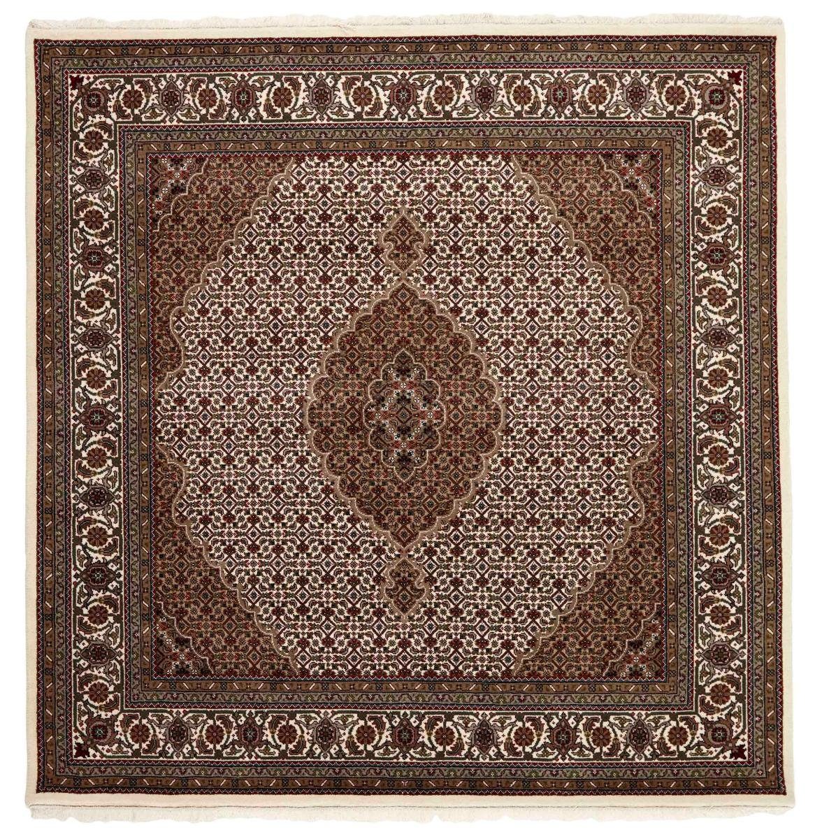 Orientteppich Indo Täbriz 201x205 Handgeknüpfter Orientteppich Quadratisch, Nain Trading, rechteckig, Höhe: 12 mm