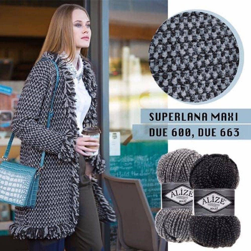 Alize 5 x ALIZE Superlana Maxi Häkelwolle, 100 m, Yarn,Handstrickgarn,Garn,Stickgarn