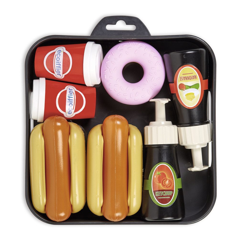 Ecoiffier Spielküche Hot Dog Menü - Spielset - 10 Teile Kunststoff