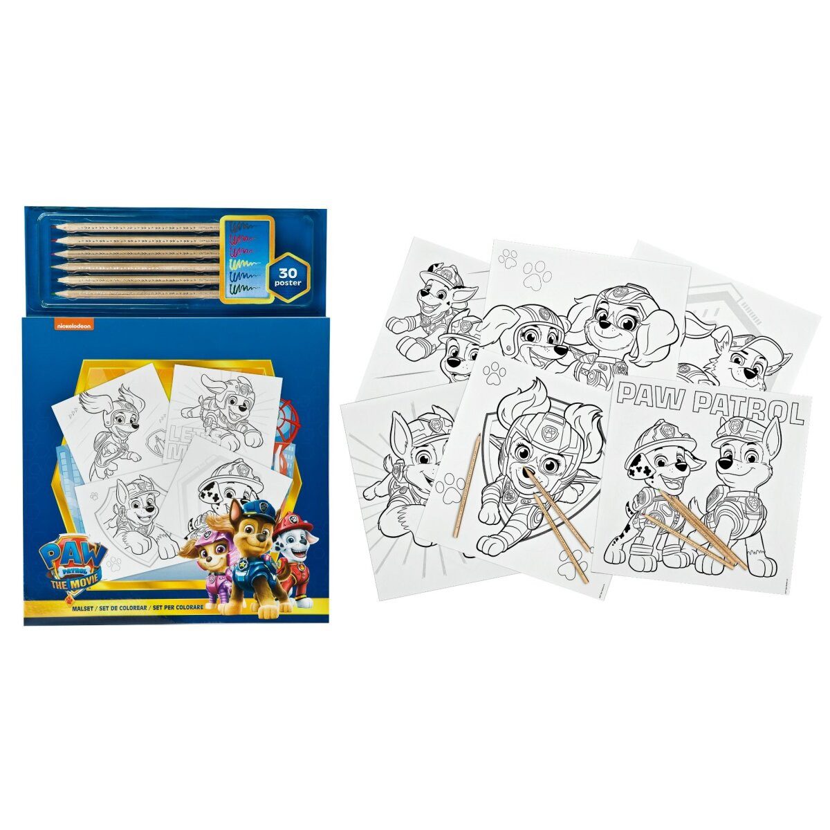 PAW PATROL Kreativset Paw Patrol Malset 6 bunte Stifte für stundenlangen Malspaß