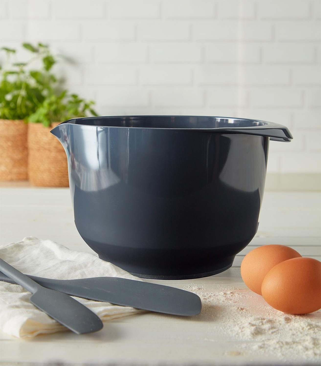 Birkmann Rührschüssel COLOUR KITCHEN, Dunkelgrau, B 26 cm, 4 Liter, Kunststoff, (1-tlg), PET-Kunststoff, mit Anti-Rutsch-Ring am Boden