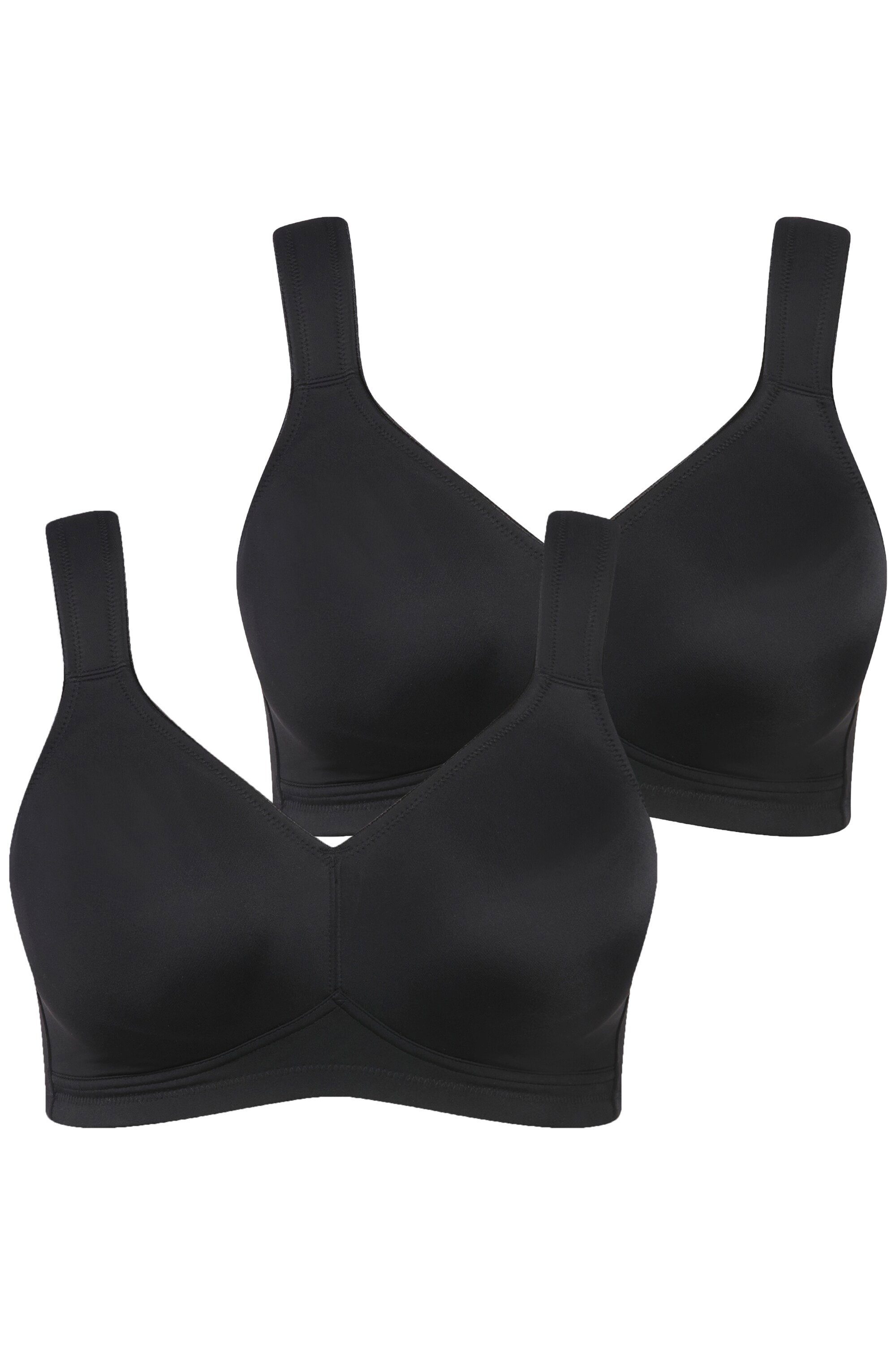 Ulla Popken Bügel-BH Mikrofaser-BH 2er-Pack ohne Bügel