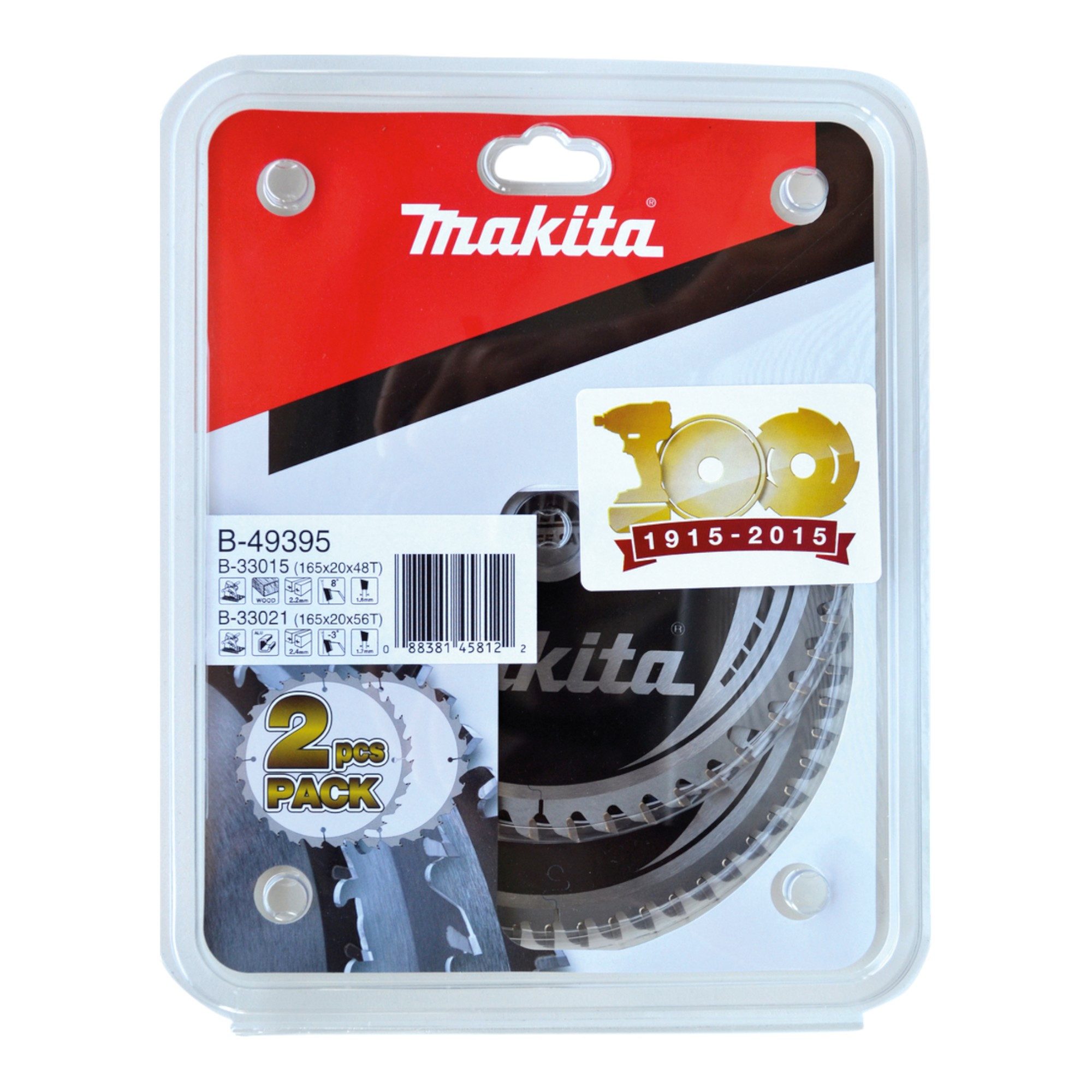 Makita Kreissägeblatt HM Sägeblatt Set 2 tlg. 165 x 20 mm (B-49395) für Holz und Alu