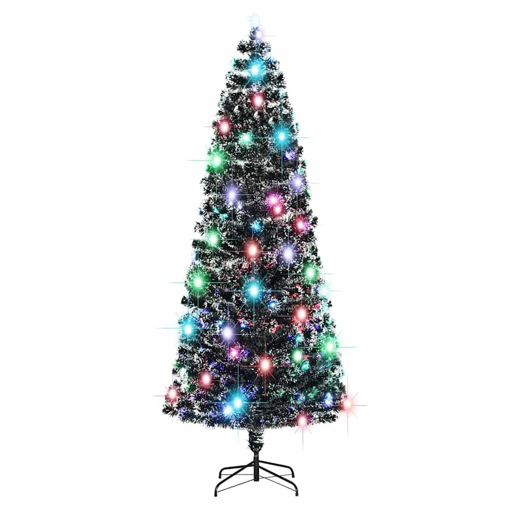 vidaXL LED Baum Vorbeleuchteter Weihnachtsbaum mit Ständer und LED 240 cm Glasfaser