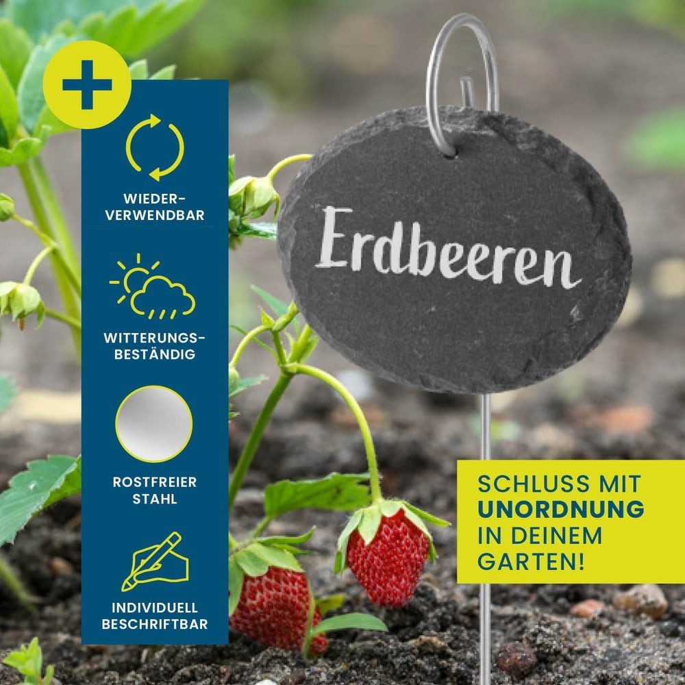 Hoberg Gartenstecker Schiefer-Pflanzschilder oval günstig online kaufen