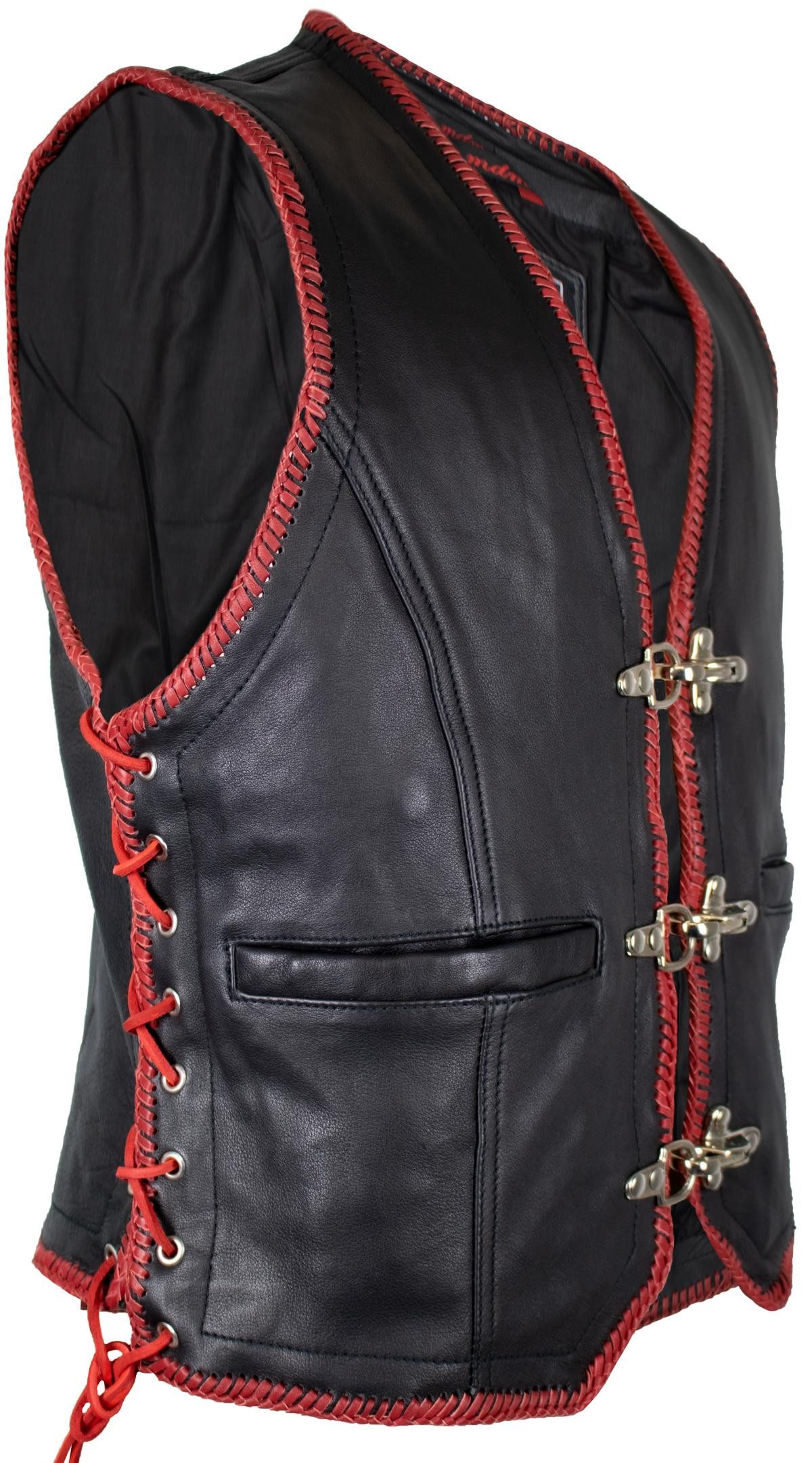 MDM Motorradweste Herren Motorrad Kutte Lederweste günstig online kaufen