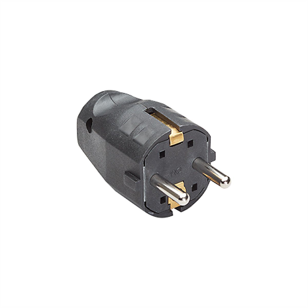 Bachmann Montagestecker Stromadapter Schutzkontakt, CEE 7/7, Typ-E/F, 0 cm, für Zuleitung H03VV-F3G0,75-1,0-1,5mm, 910.100