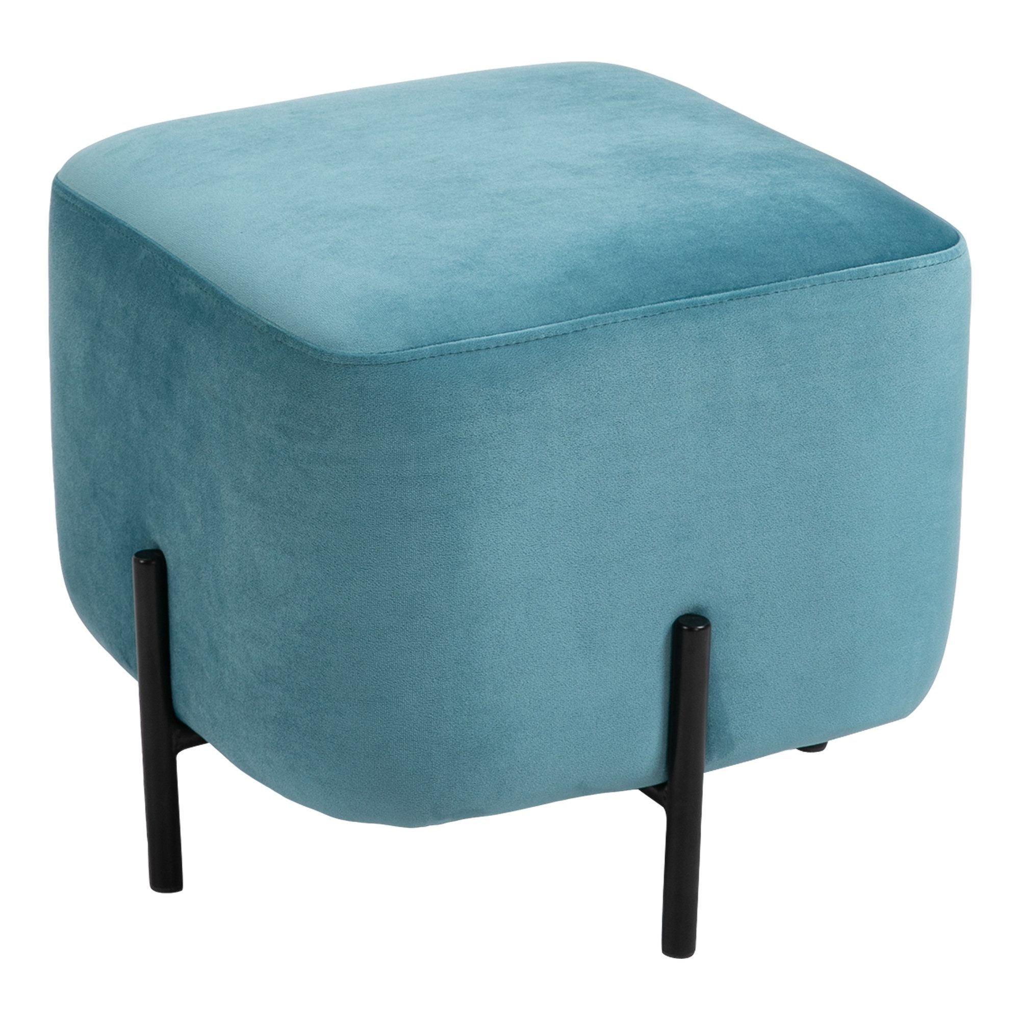 HOMCOM Fußhocker Fußstütze gepolstert Polyester Stahl Schaumstoff (Fußbank, 11 St., Sitzhocker), Türkis 44,5 x 44,5 x 41,5 cm. Reduzierter Preis € 32,99. Unverbindliche Preisempfehlung € 82,90