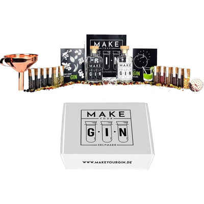 2A Geschenkbox Make Your Gin Geschenkset Weiß (12 Botanicals, Safran, Bar Trichter)