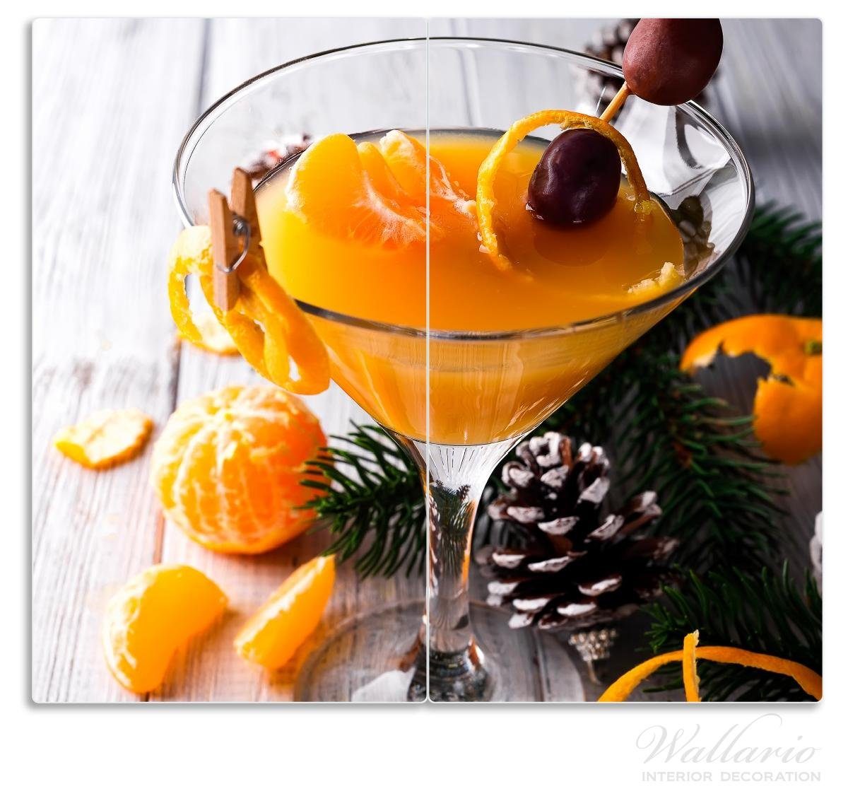Wallario Herd-Abdeckplatte Winterlicher Cocktail in orange, ESG ...