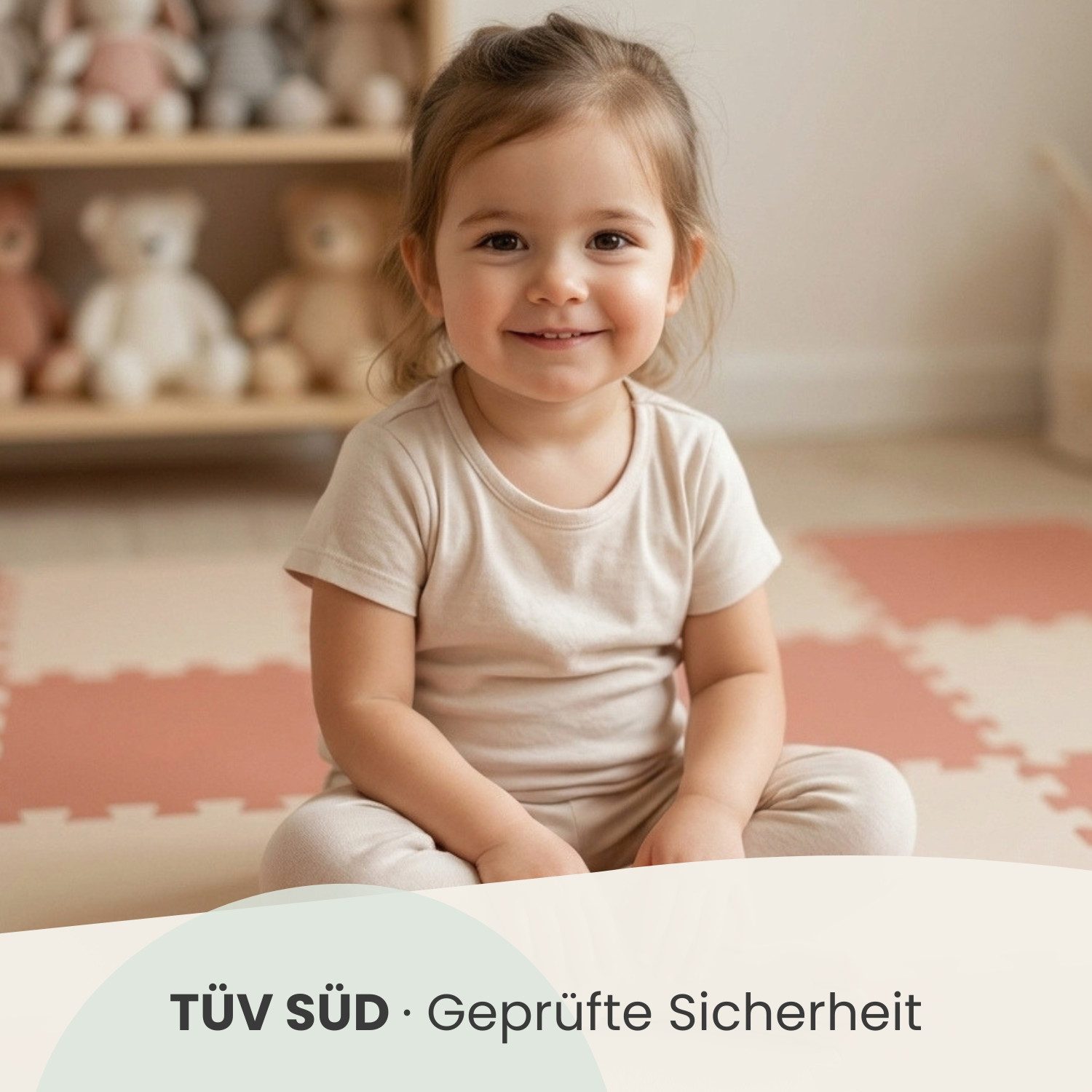 LittleTom Puzzlematte für Kinder - 18 Teile Spielmatte 30x30 cm - TÜV Geprüfte Krabbelmatte, (18-tlg), Spielunterlage für Drinnen und Draußen - Kinderzimmer Puzzleteppich