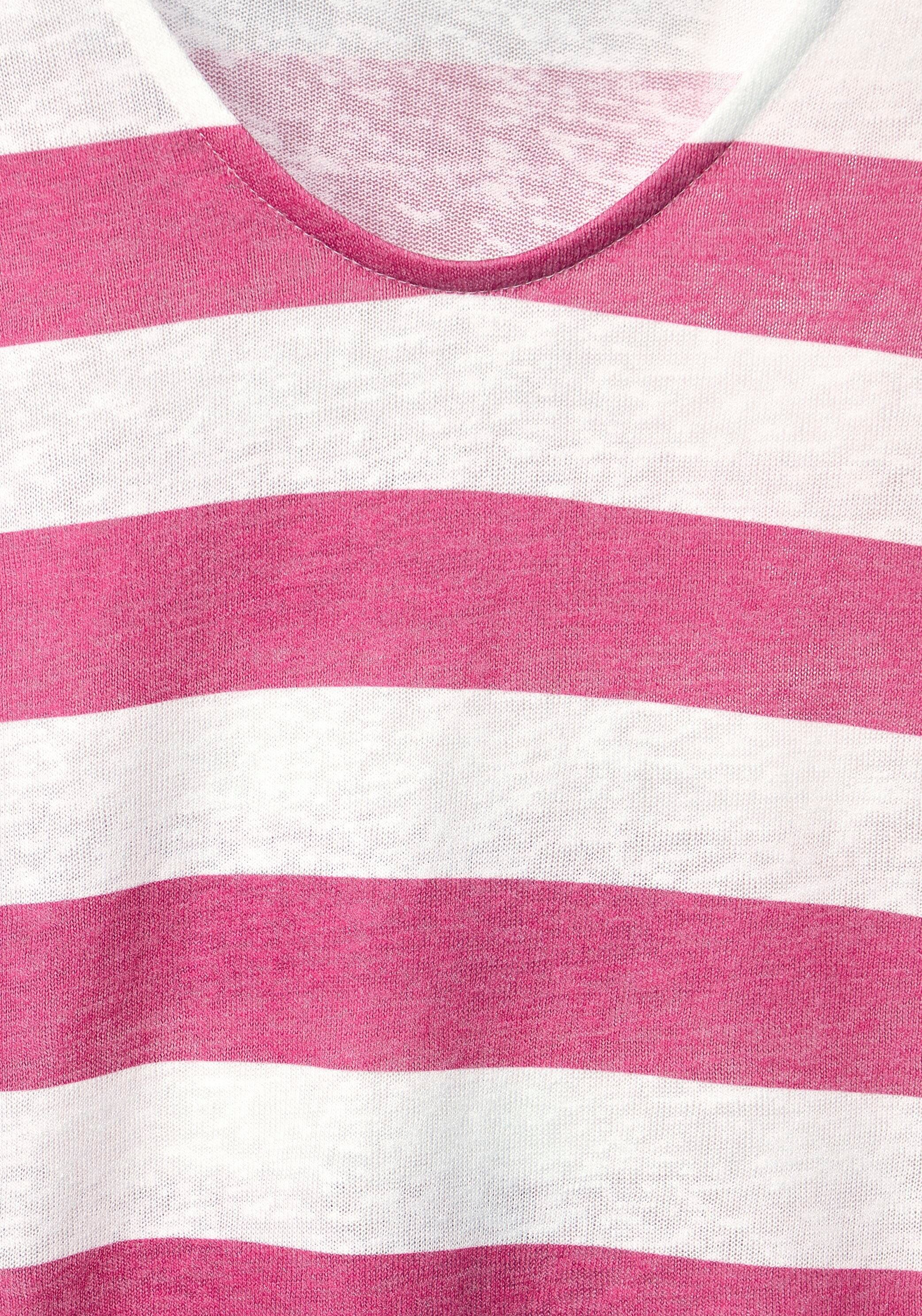 STREET pink Kurzarmshirt oasis Optik in ONE gestreifter