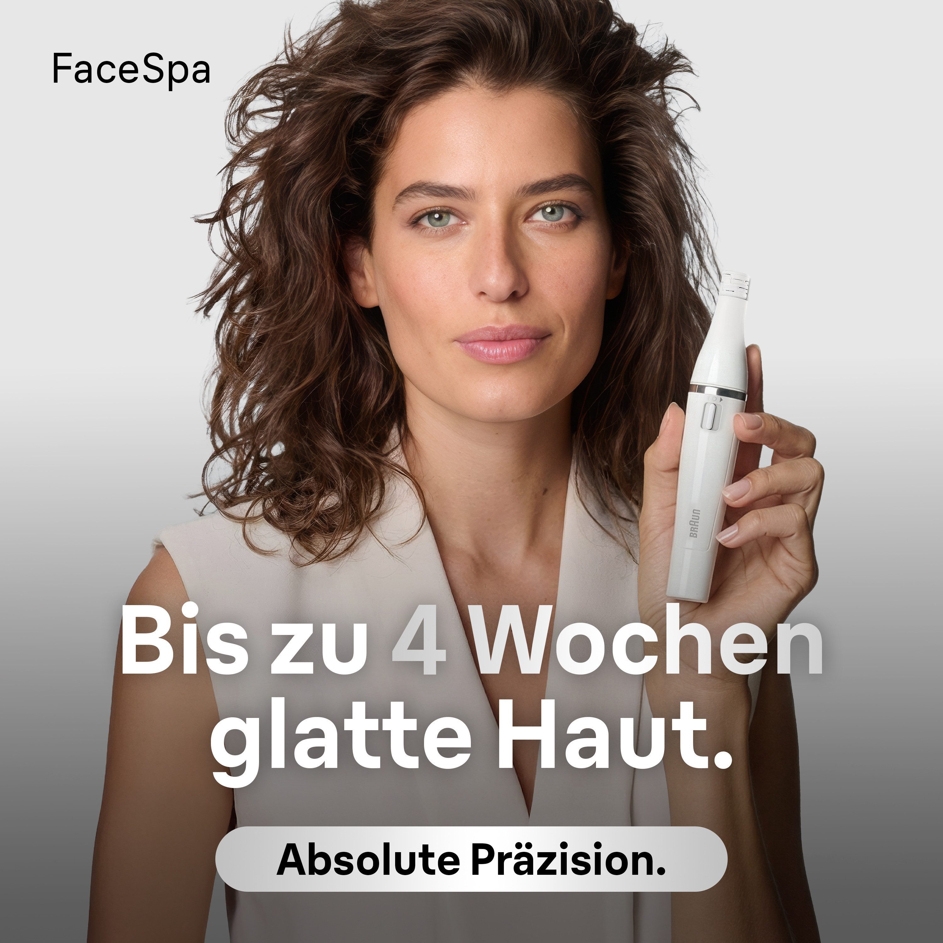 Braun Elektrische Gesichtsreinigungsbürste SE810, FaceSpa Gesichtsepilierer & Reinigungssystem, + 1 Extra, Weiß/Silber