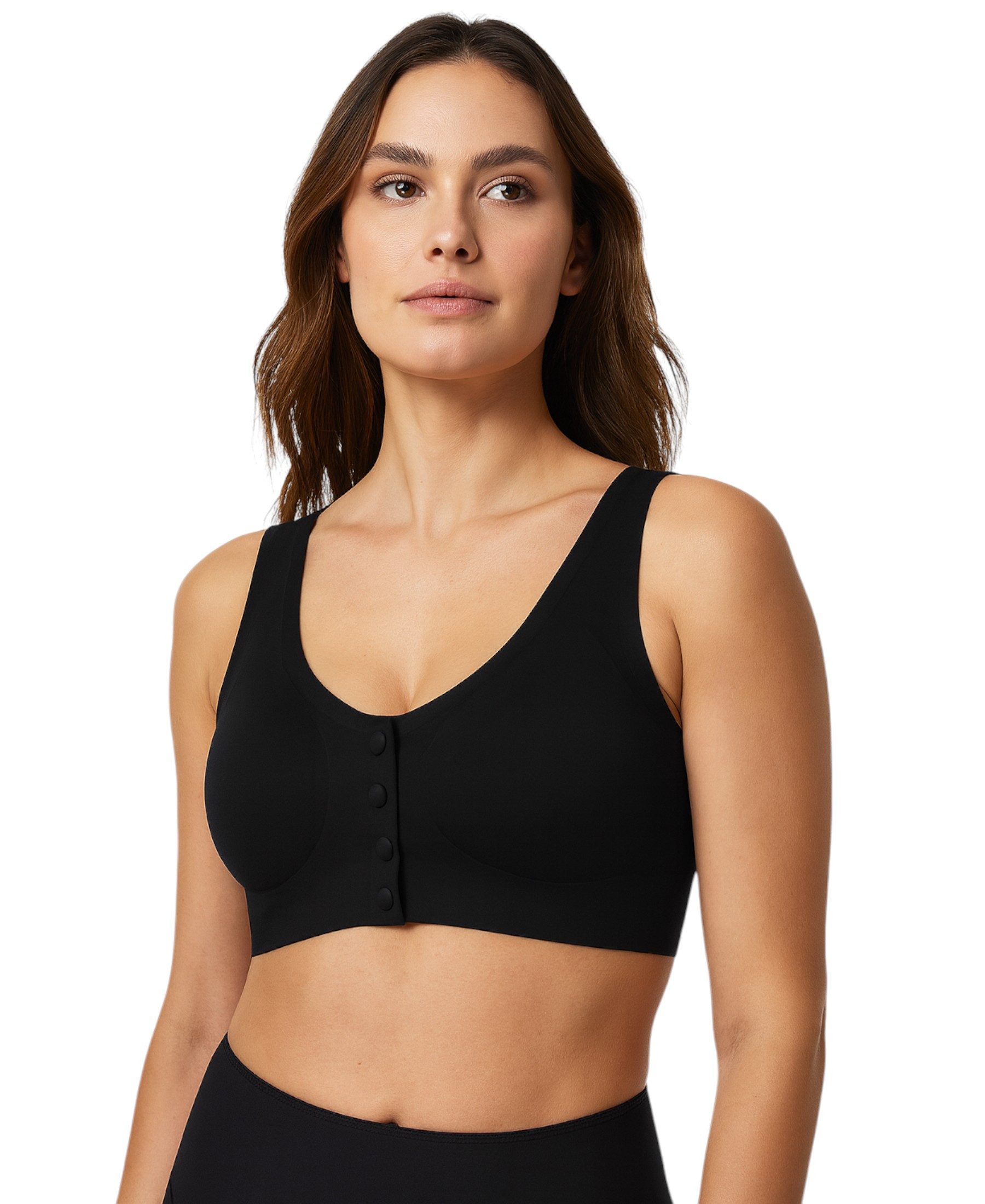 fashionshowcase Bustier mit Pads mit Vorderverschluss ohne Bügel – Soft-BH, Sport-BH Top (1-tlg) nahtlos, Vorderverschluss, figurformend, kein Bügel