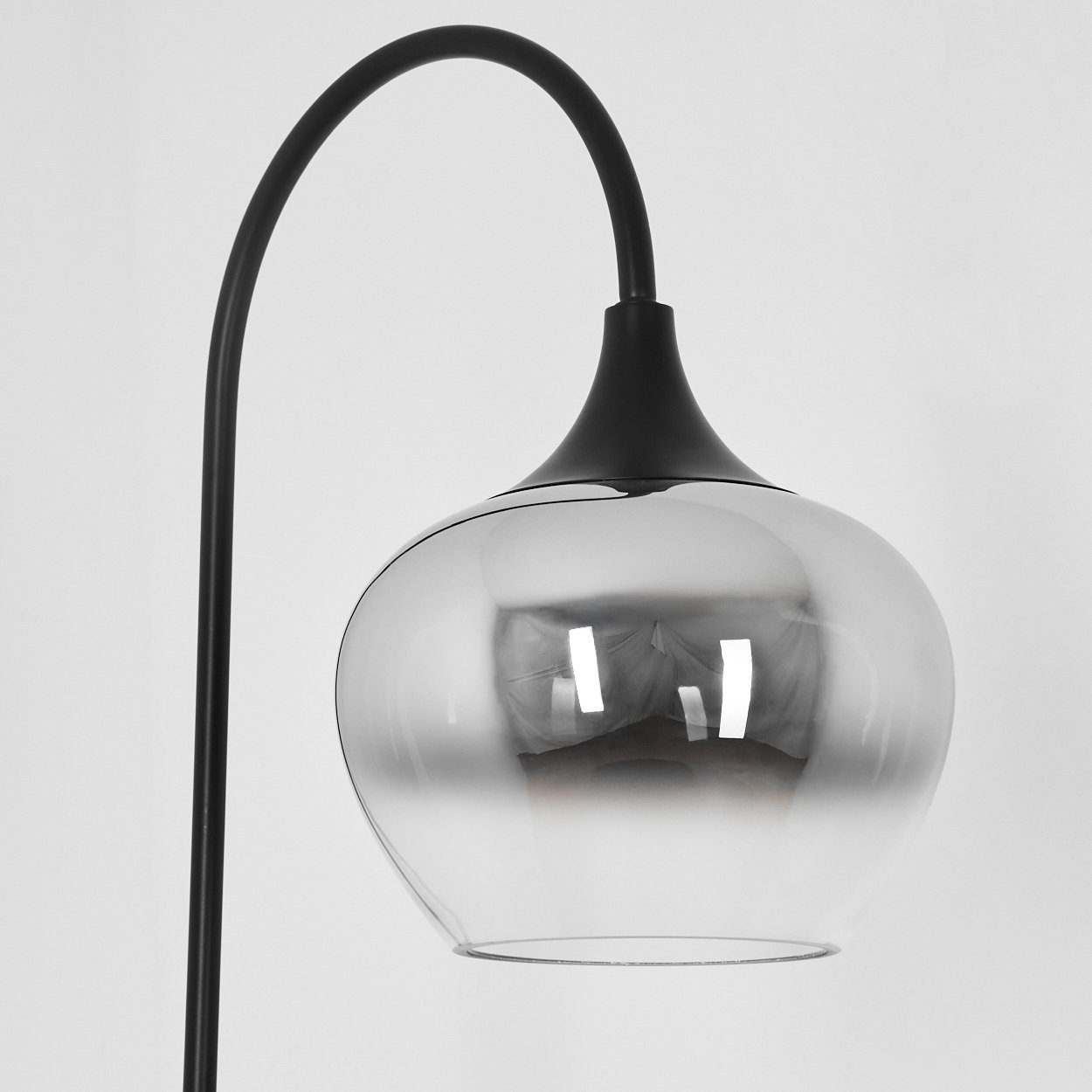 hofstein Stehlampe »Saltusio« moderne Stehlampe Schwarz/Rauchfarben/Klar, in Leuchtmittel ohne