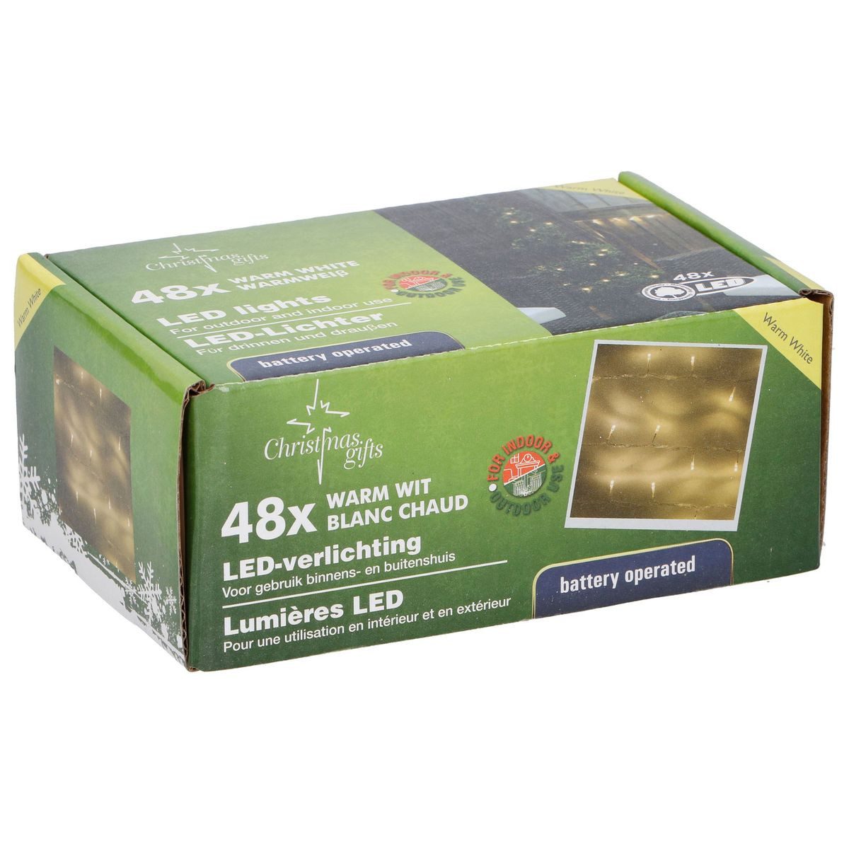 christmas gifts Lichterkette LED Lichterkette warmweiß 48-LED Batteriebetrieb mit Lichteffekten, für Innen- und Außenbereiche