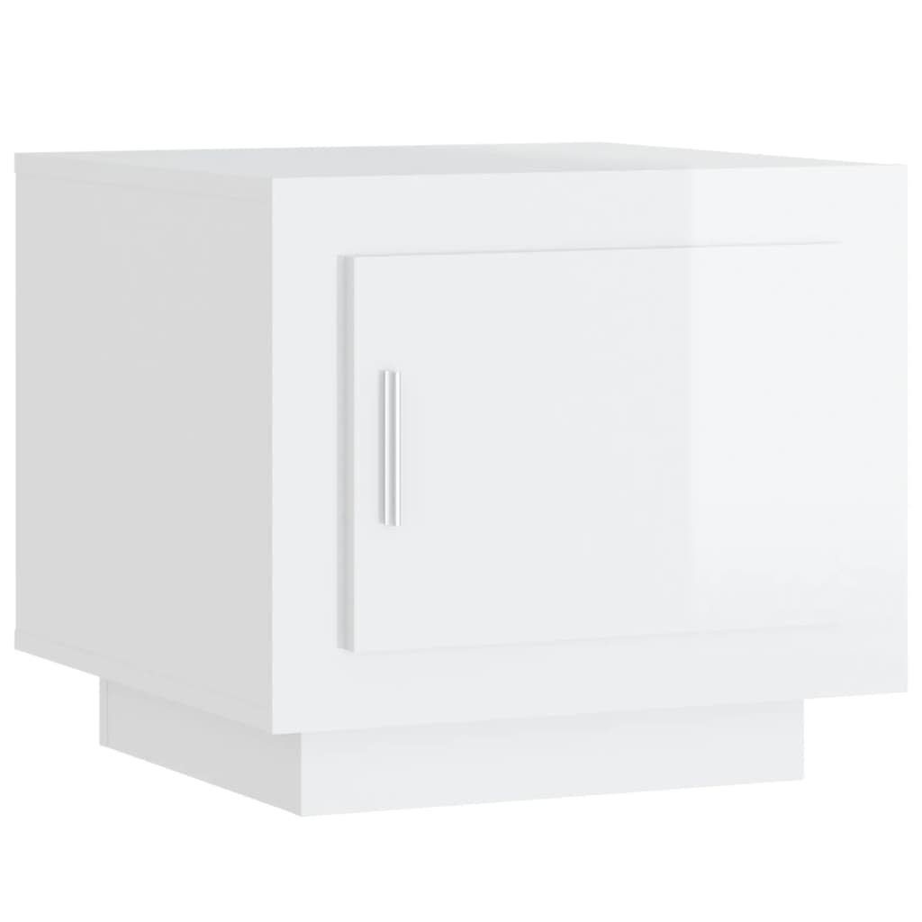 Hochglanz-Weiß (1-St) cm vidaXL | Couchtisch Hochglanz-Weiß 51x50x45 Holzwerkstoff Couchtisch Hochglanz-Weiß