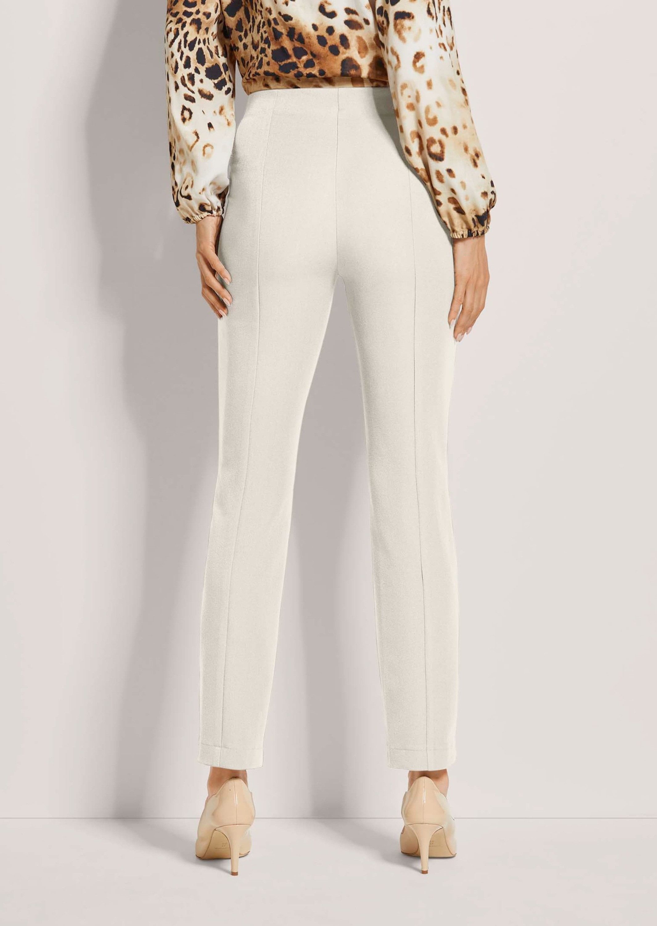 MADELEINE Stoffhose Slim Fit Stretchhose mit Biesen Stoffhose mit abgesteppter Biese und Komfortbund, knöchellang