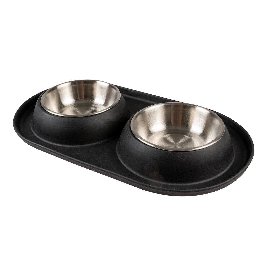 Napf Duvoplus Dinner-Set Gummi - schwarz Fassungsvermögen: 2 x 220ml
