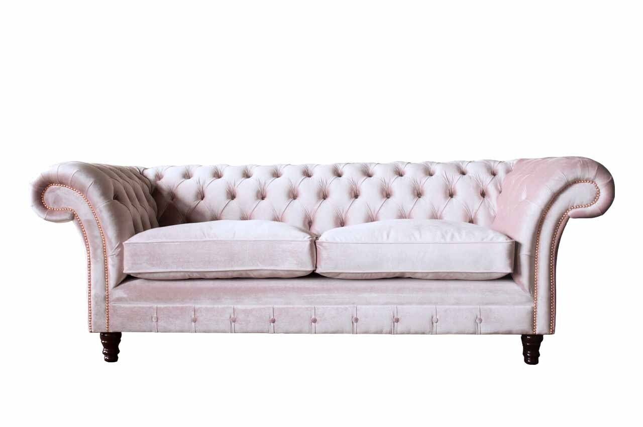 JVmoebel Sofa Sofa 3 Sitzer Couch Möbel Design Chesterfield Sitz Textil Polster Neu, Made In Europe
