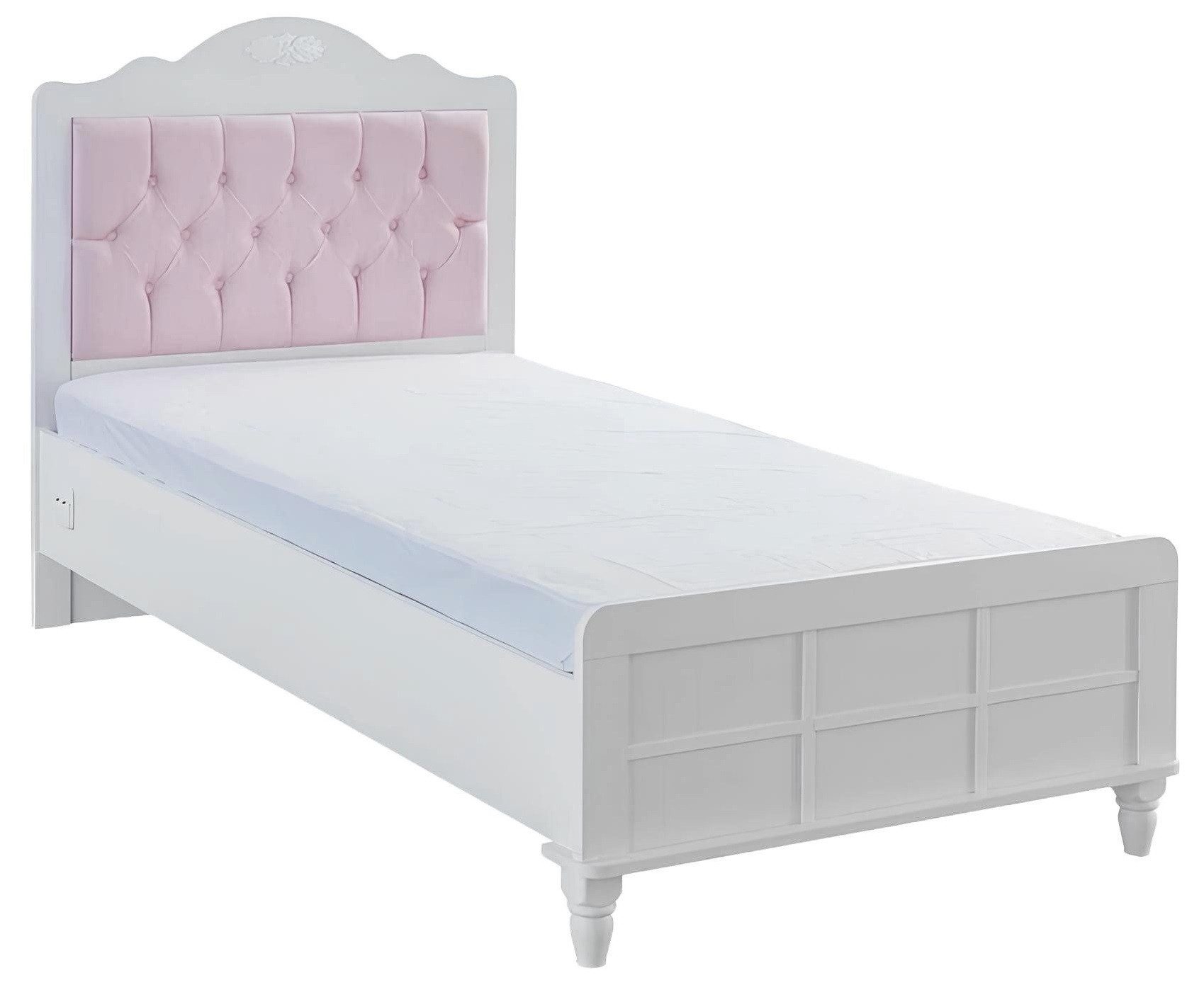 Xlmoebel Jugendbett Rosa Holz Kinderbett für das Kinderzimmer Chesterfield-Stil mit (Kinderbett), Hergestellt in Europa