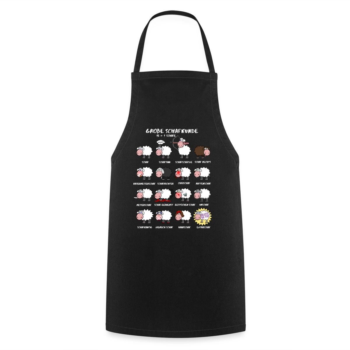 Spreadshirt Kochschürze Große Schafkunde Schaf Humor Kochschürze, (1-tlg)