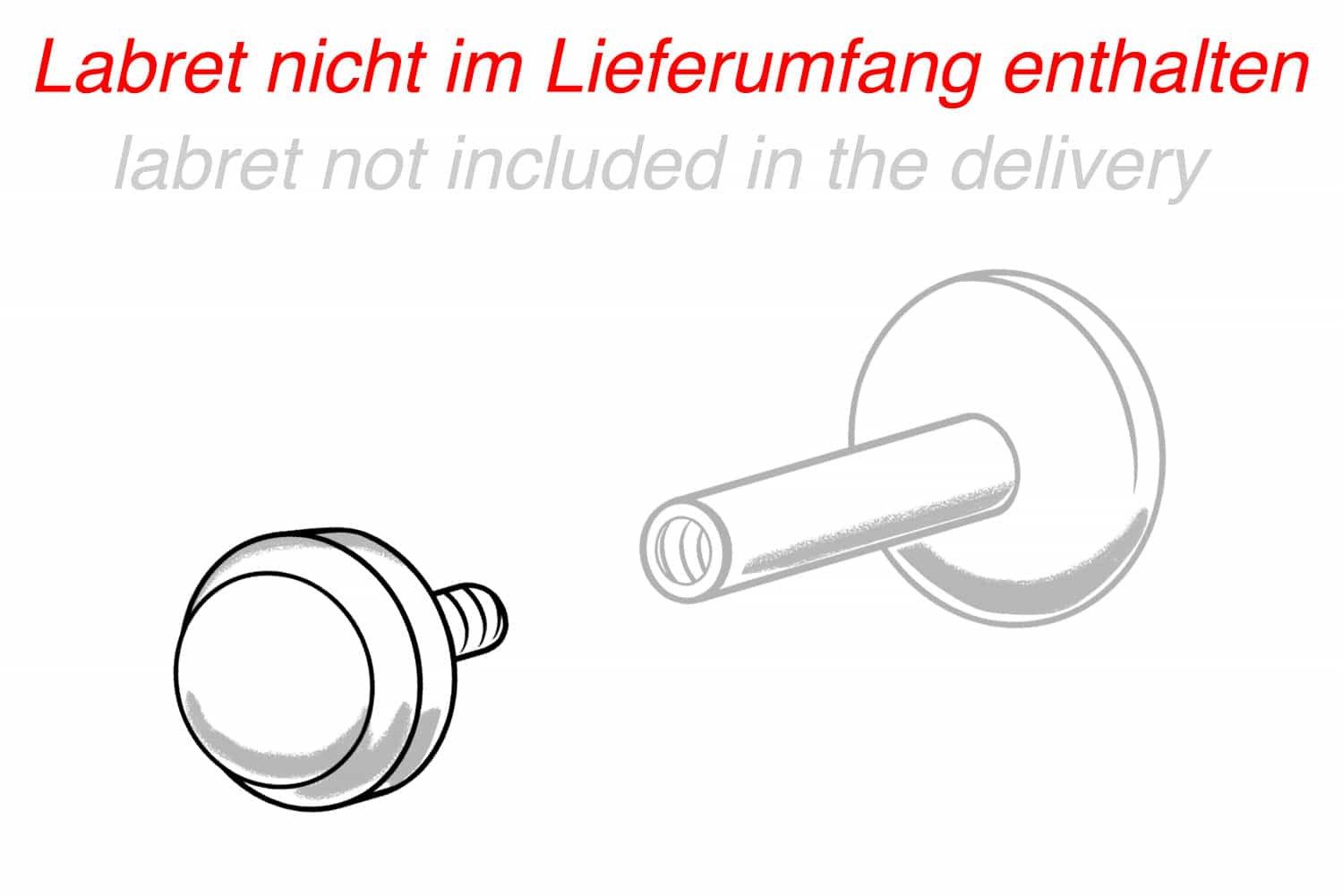 PIERCINGLINE Piercing-Set 14 Karat Gold Schraubaufsatz mit Außengewinde 4 KUGELN (Schraub-Aufsätze, 1-tlg)