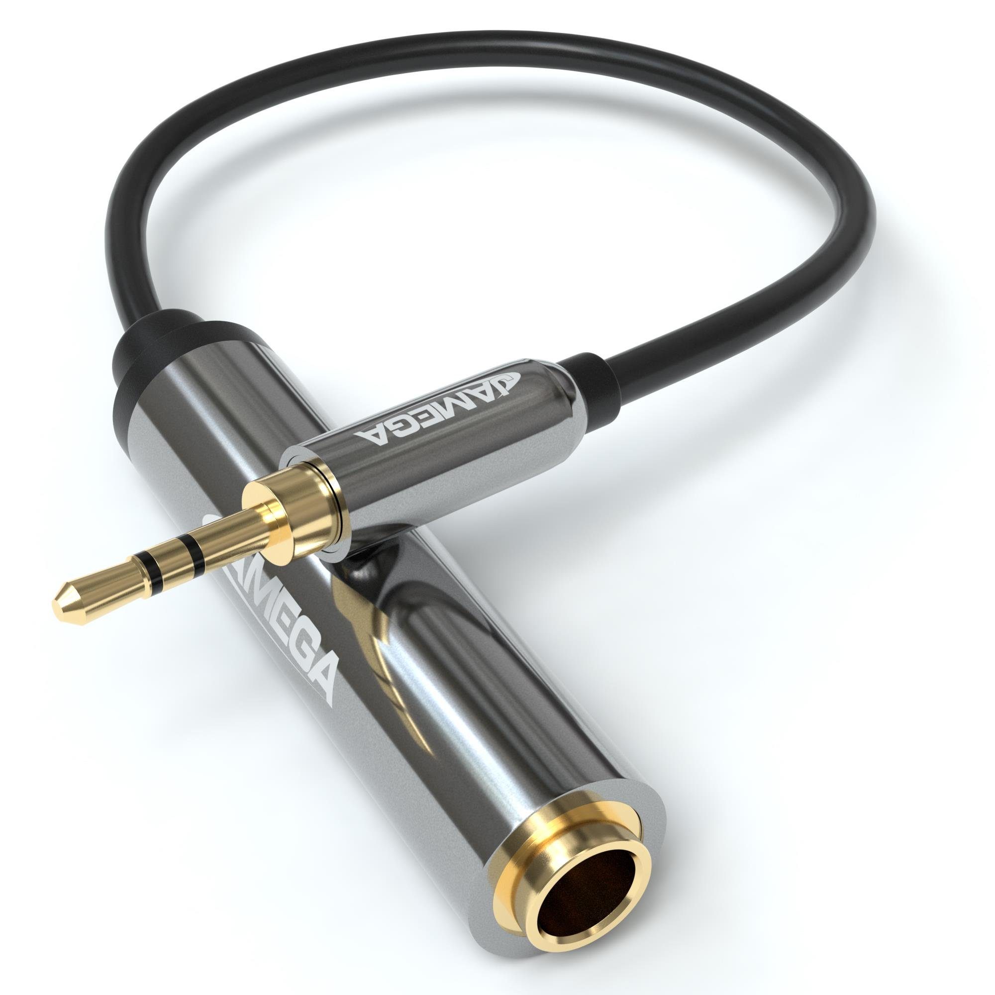 JAMEGA 0,1m Stereo Klinken Adapter 3,5mm Klinken Stecker auf 6,3mm Klinken Audio-Adapter