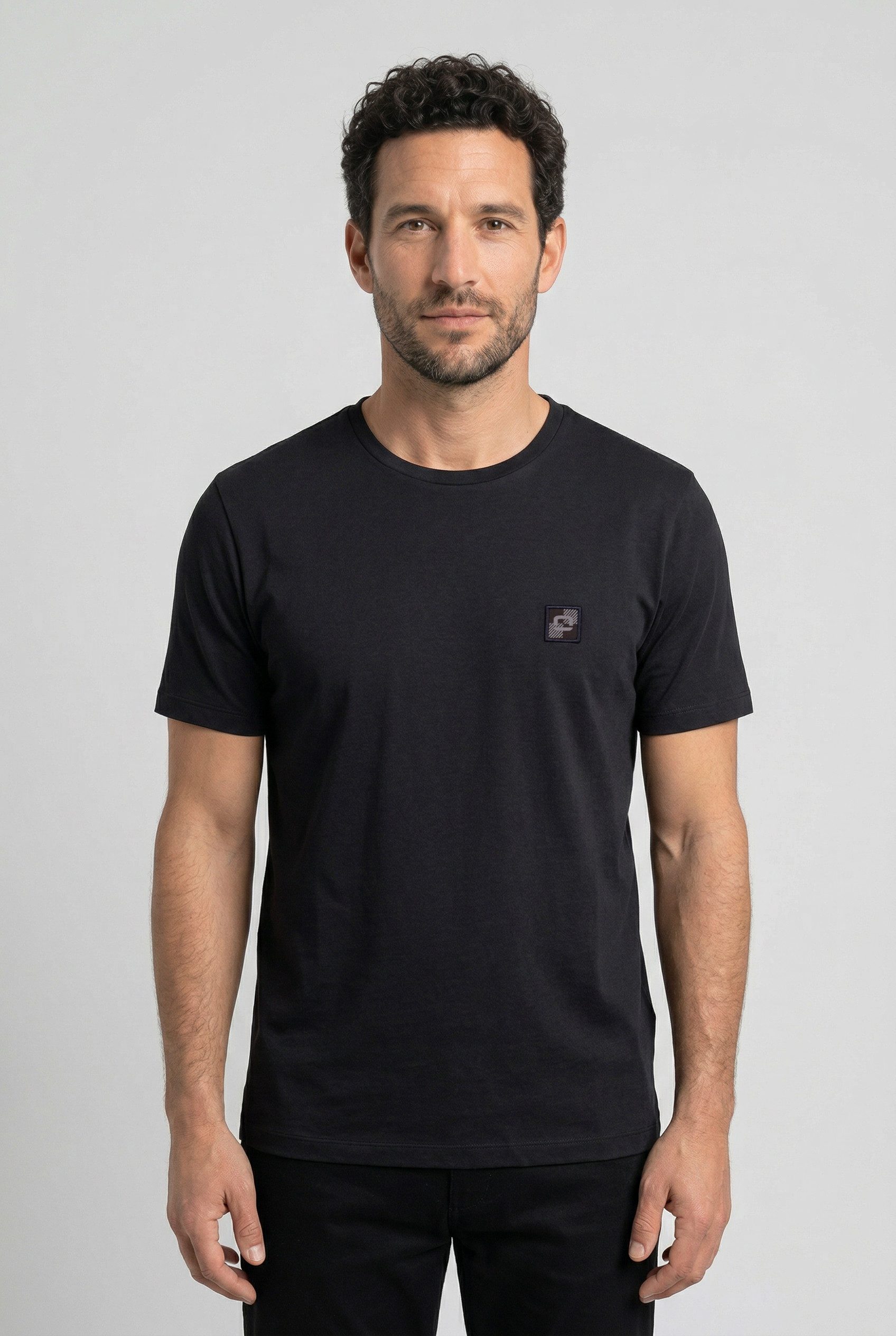 OLYMP T-Shirt OLYMP Wirk Casual mit Logo-Patch