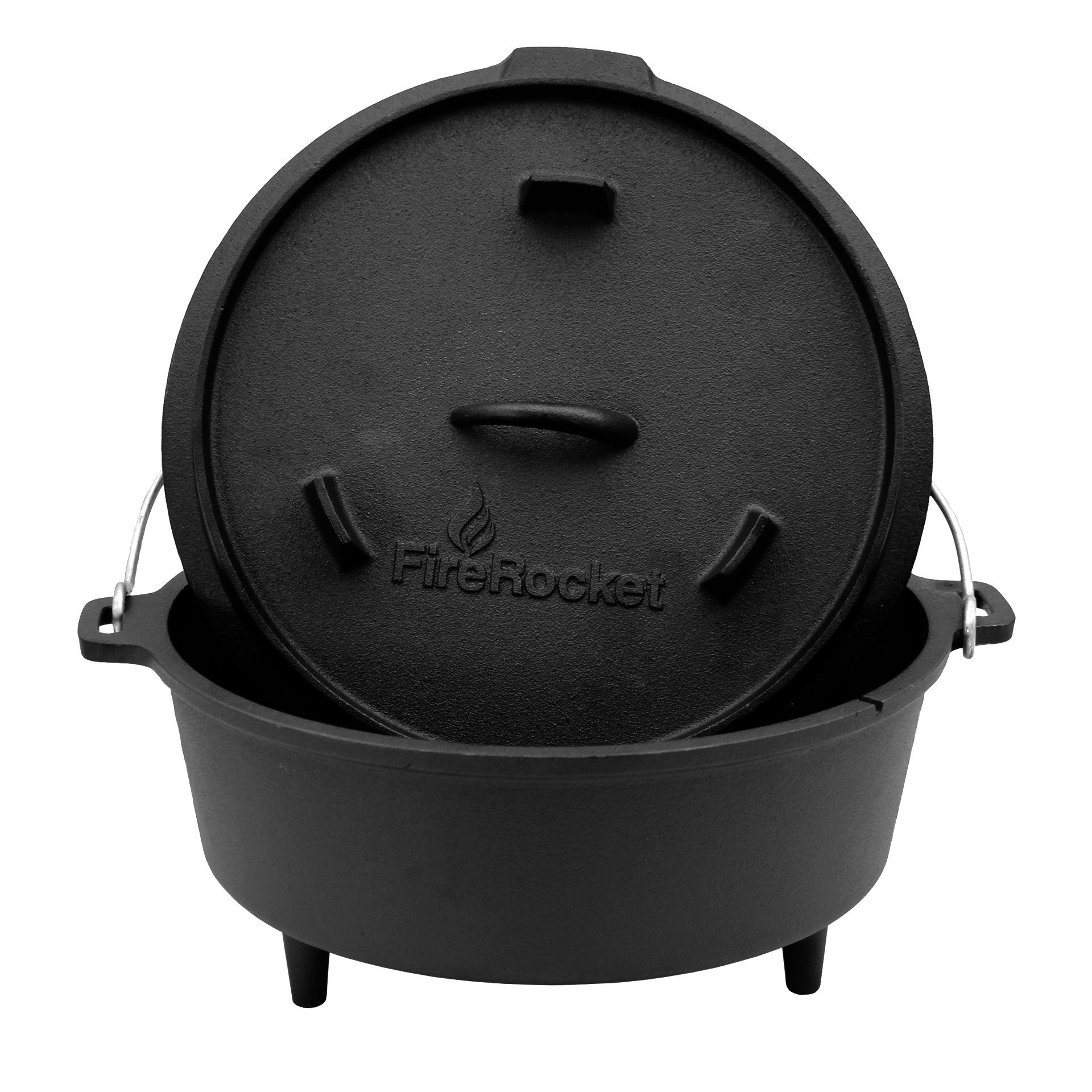FireRocket Grilltopf Dutch Oven 6qt 5,5L Dreibein Premium Gusseisen, Gusseisen (Dutch Oven)