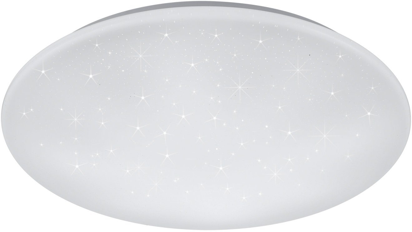 TRIO Leuchten LED Kato, Deckenleuchte fest LED Fernbedienung, integriert, Sternenlichteffekt, dimmbar Farbwechsler, weiß, Deckenlampe
