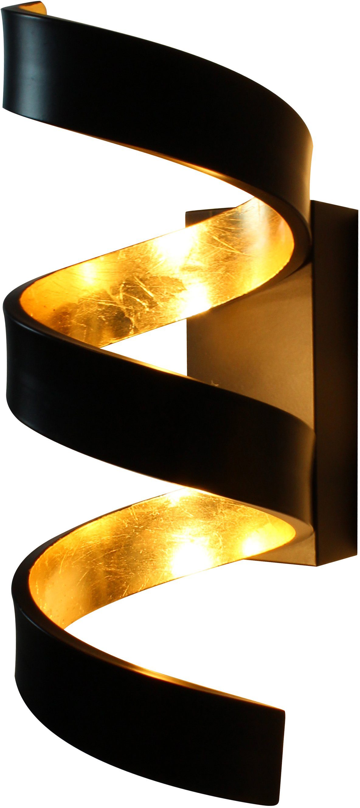 LUCE HELIX, LED fest Blattgold-Effekt Design integriert, LED Wandleuchte Warmweiß,