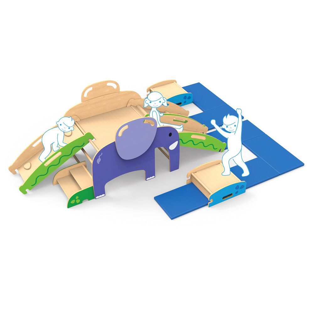 beleduc Klettergerüst Bewegungsbaustellen-Set Wild Climber, Bewegungsmöbel für Kinder