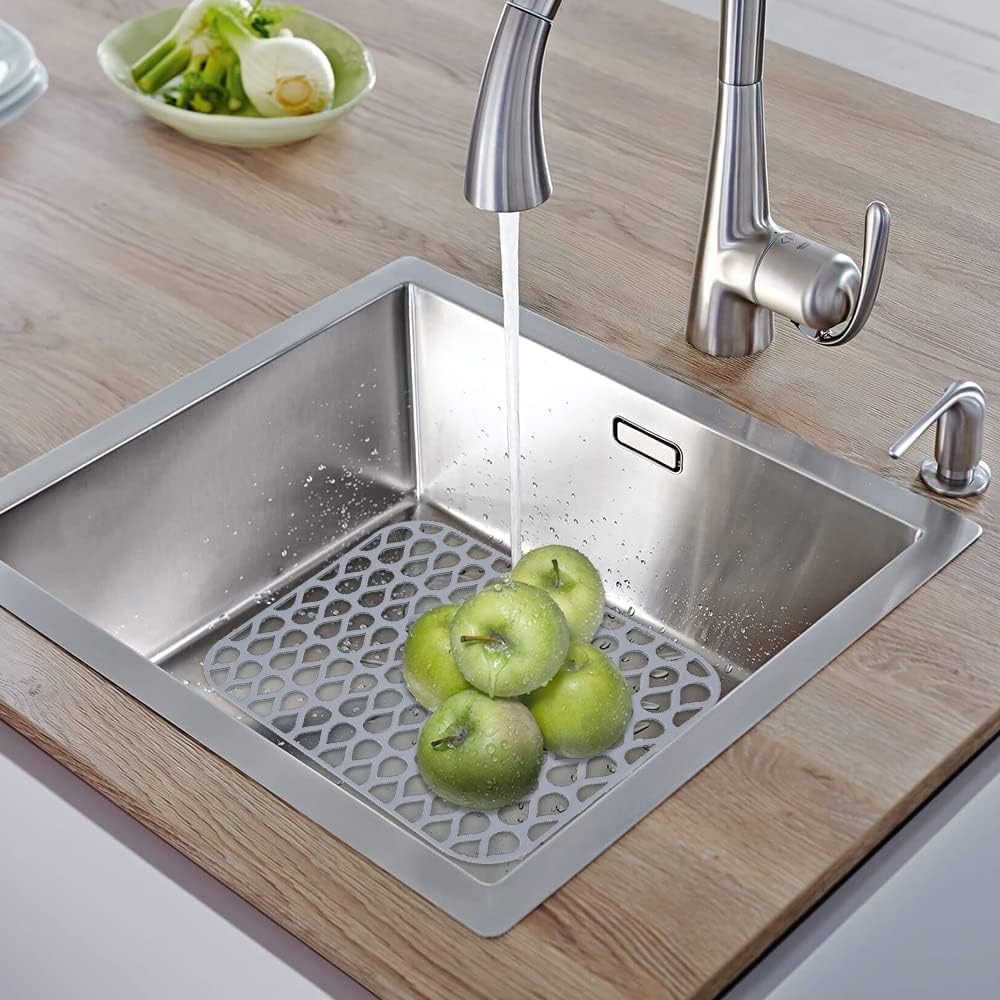 BlingBin Abtropfmatte 2PCS Spülbeckenmatte Silikonmatten für die Küchentheke Trockenpads, Trockenpads für die Küchentheke Waschbecken Matte Besteck