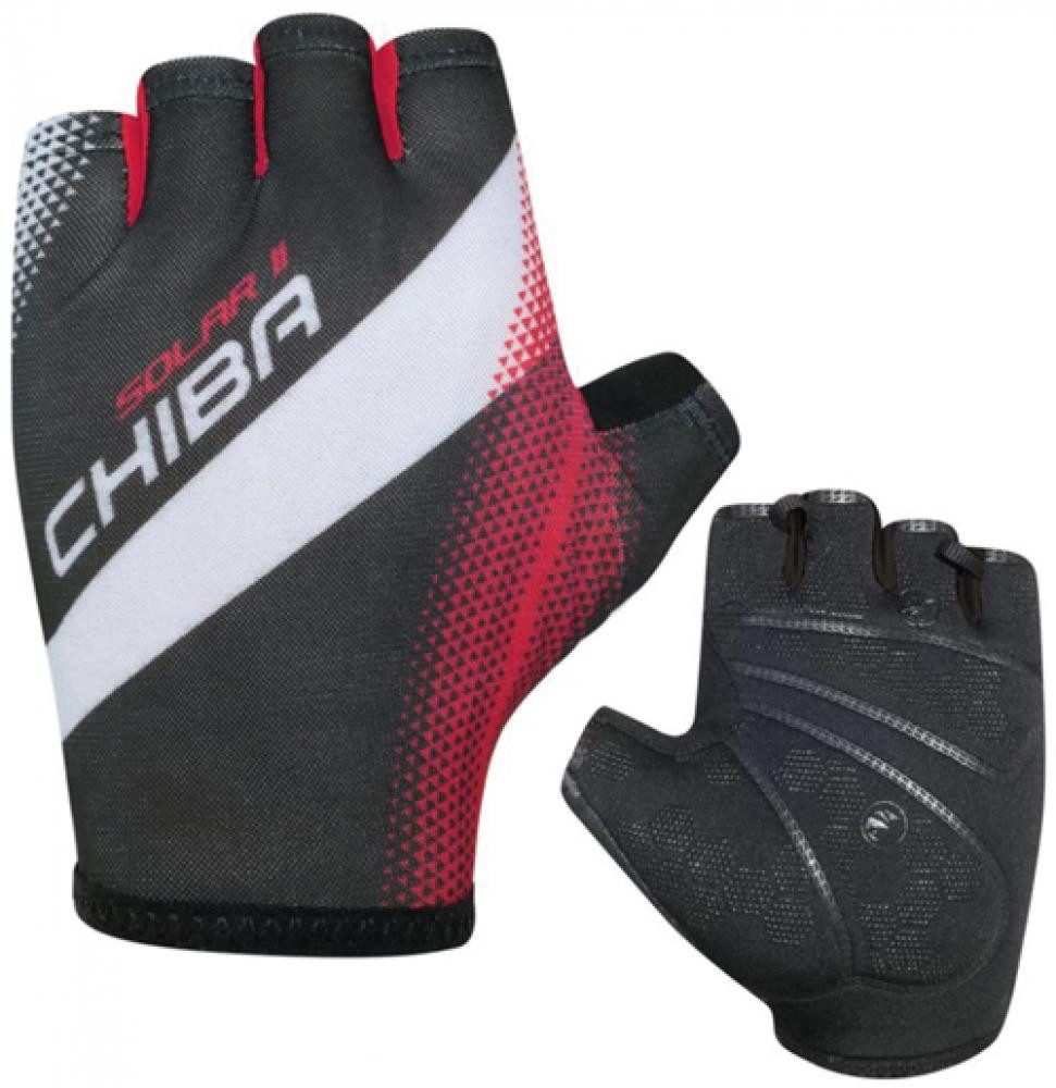 Chiba Fahrradhandschuhe CHIBA Solar II - Radhandschuhe schwarz/rot, XL, atmungsaktiv, leicht g
