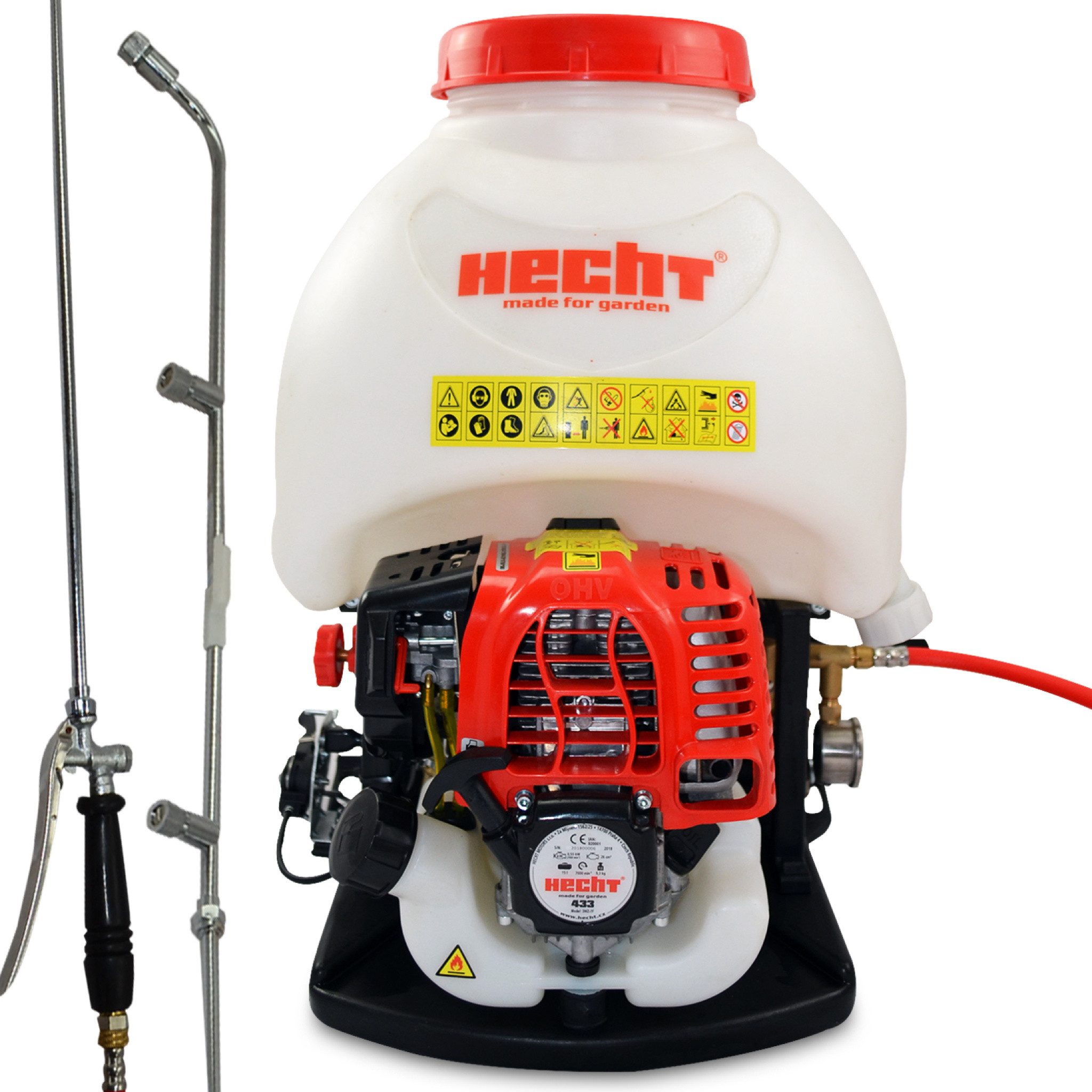 Gartenspritze Motorspritze Benzin 15 Liter mit 3 Düsen, 0,55 kW / 0,75 PS