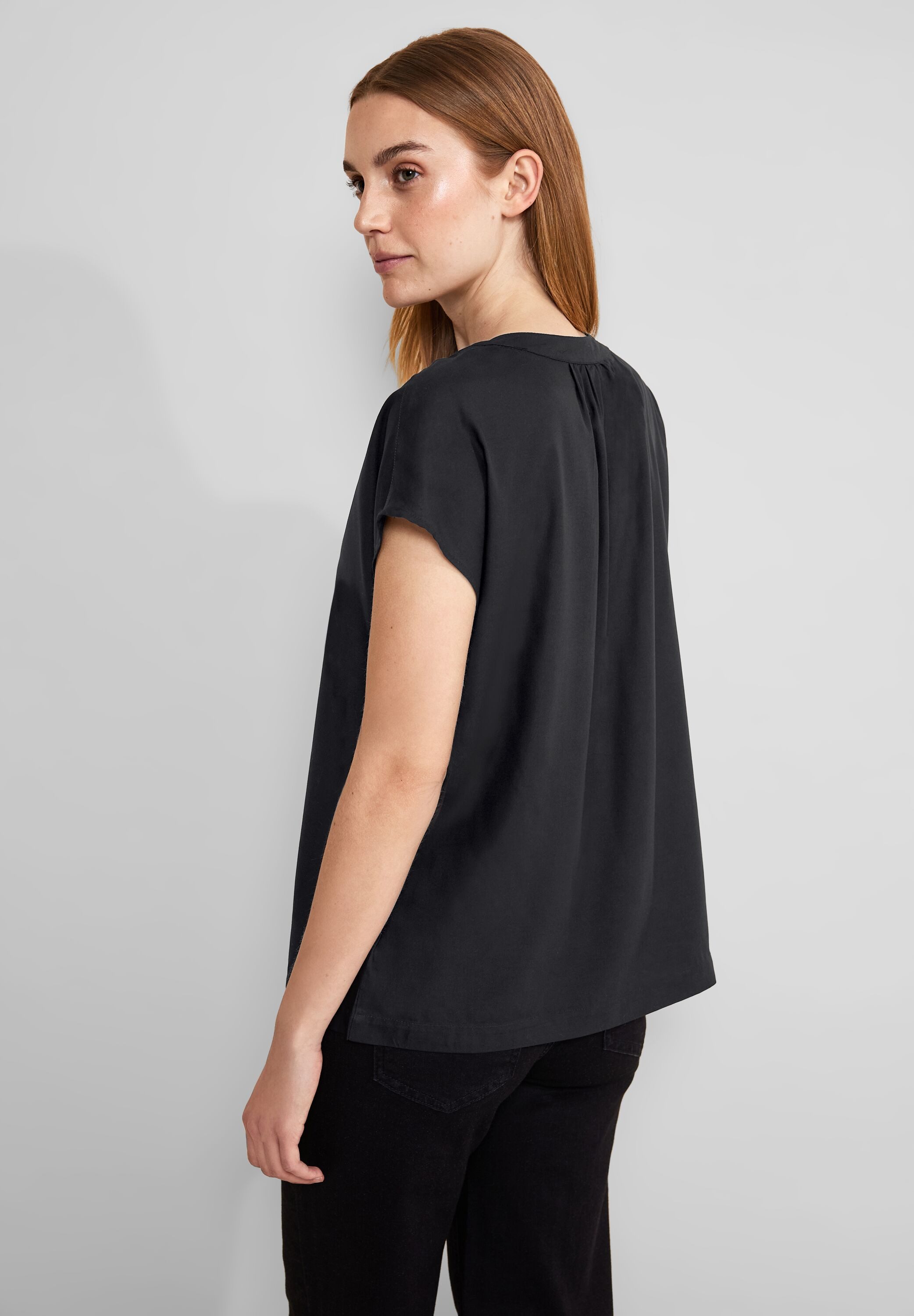 STREET ONE Kurzarmbluse Blusenshirt aus reiner günstig online kaufen