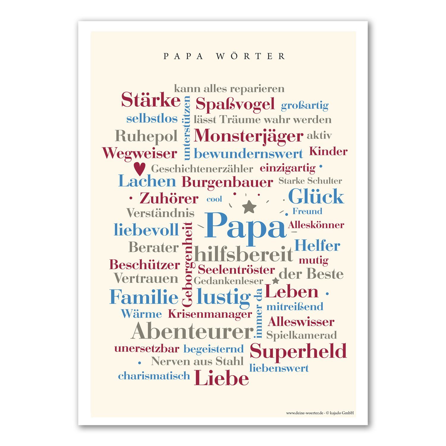 Poster Deine Wörter Papa Postkarte Wörter