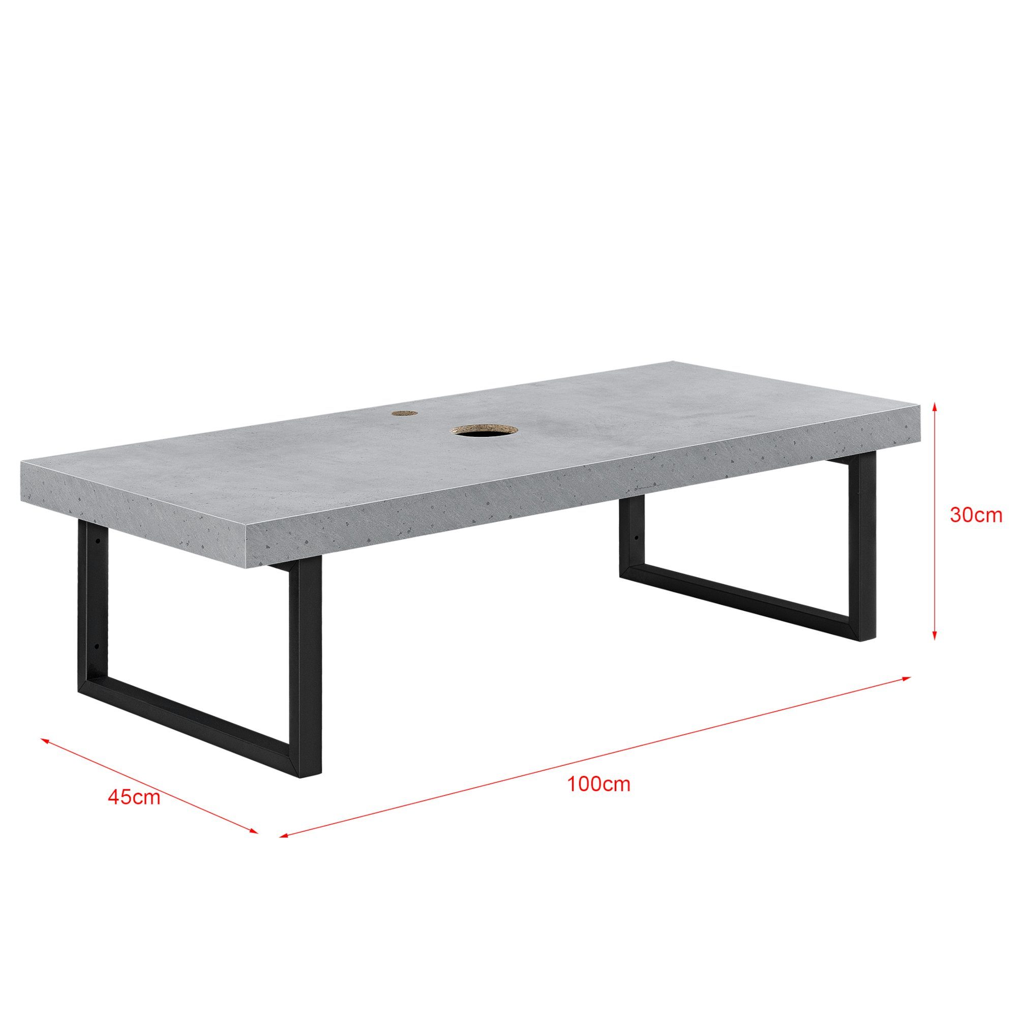 neu.haus Waschtisch, Waschtischplatte 100x45x30cm Handtuchhalter Betonfarbe günstig online kaufen