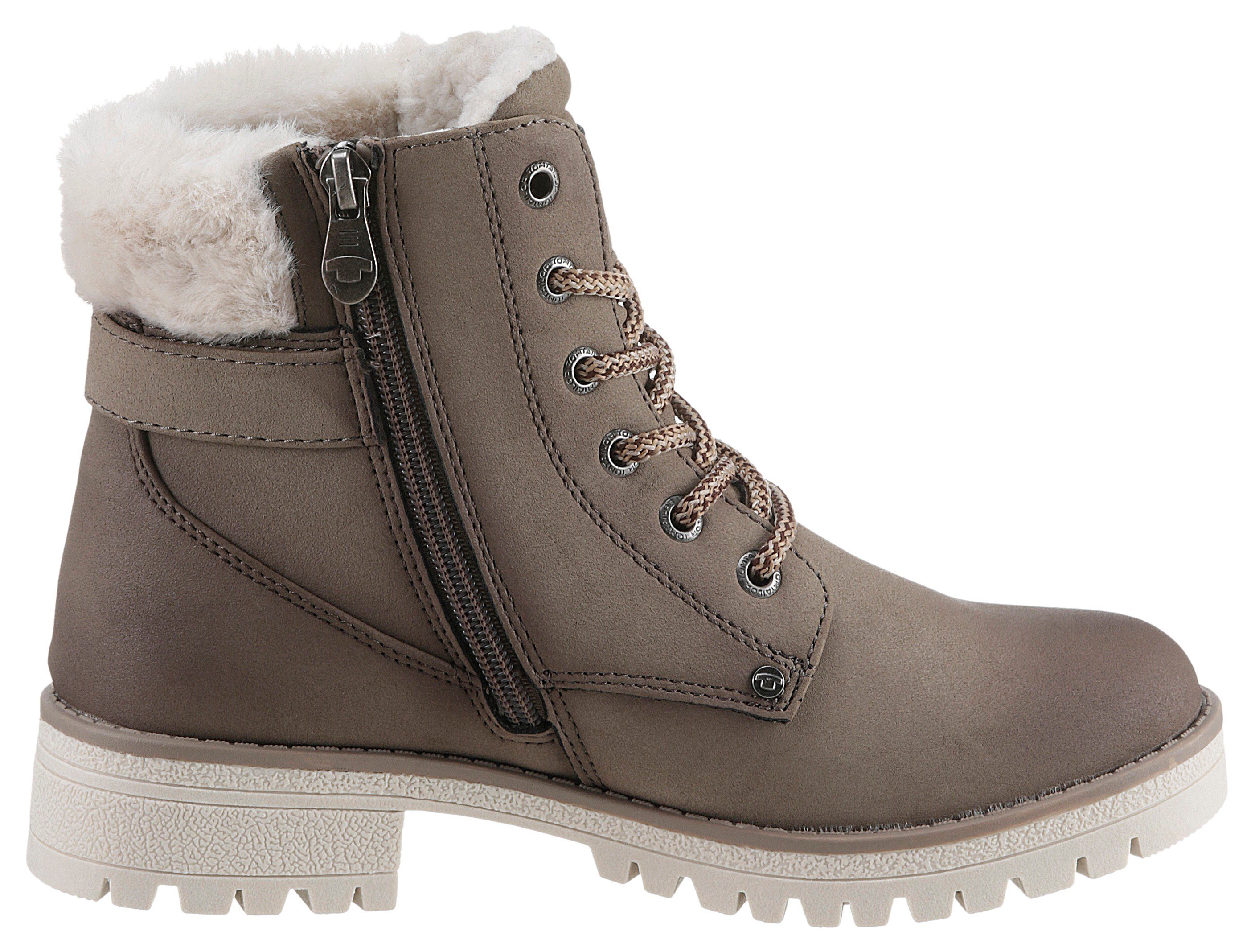 modischer mit Zierschnalle used taupe Winterboots TOM TAILOR