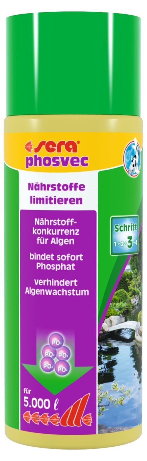 Aquariendeko sera pond phosvec 500 ml für 5.000 Liter