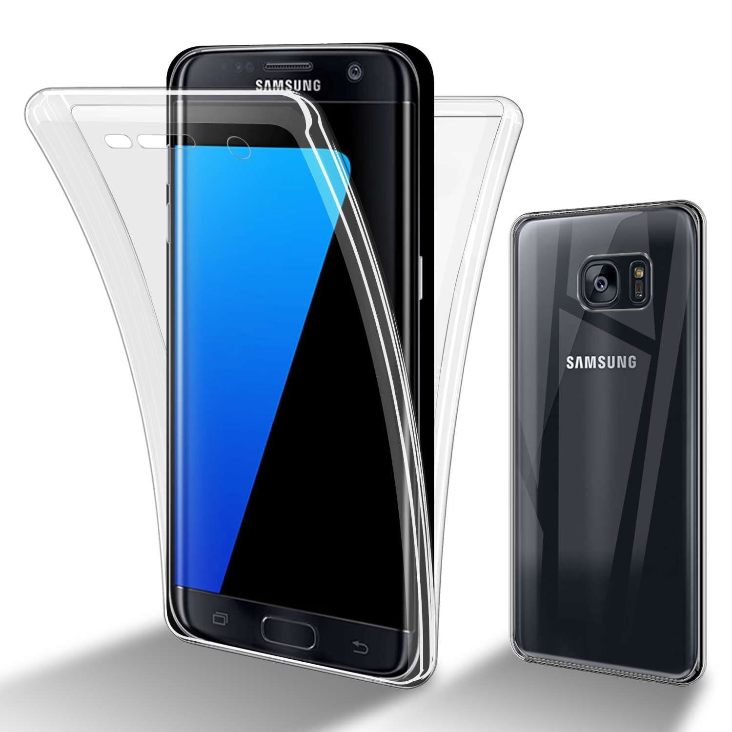 Cadorabo Handyhülle TPU 360 Grad Case Samsung Galaxy S7 EDGE, Flexible Case  Handy Schutzhülle - Hülle - Back Cover 360° Grad