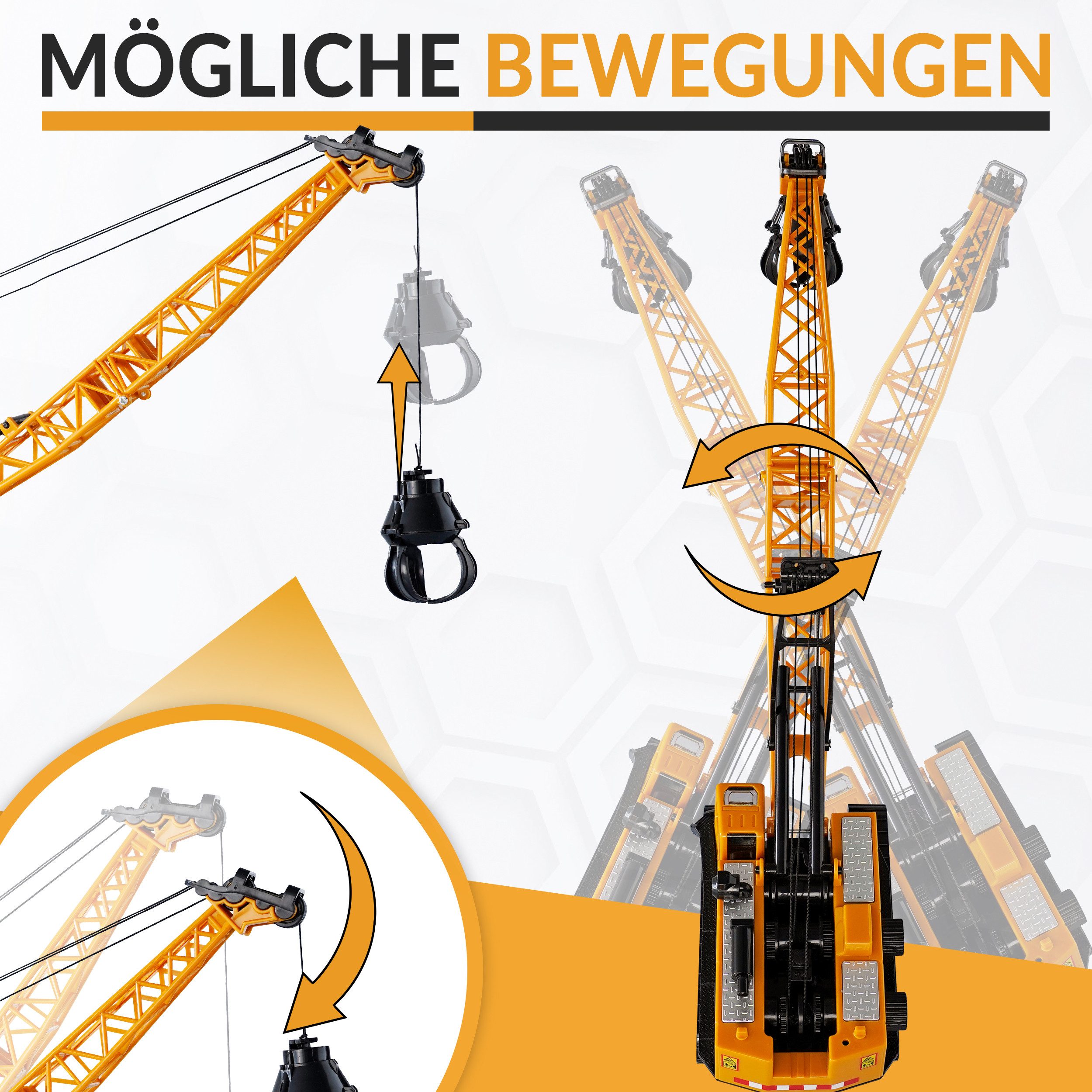 Oramics Spielzeug-Kran Spielzeug-Kran Raupenkran Baustellenfahrzeug Kran günstig online kaufen