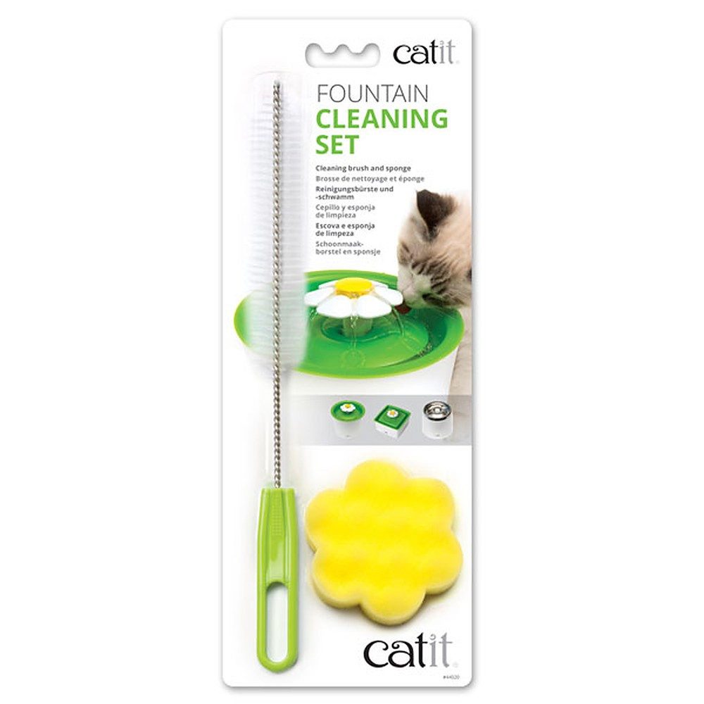Catit Trinkbrunnen Reinigungsbürste Reinigungsschwamm Wartungsset, Reinigungsbürste & Blumenschwamm, Scheuerpad