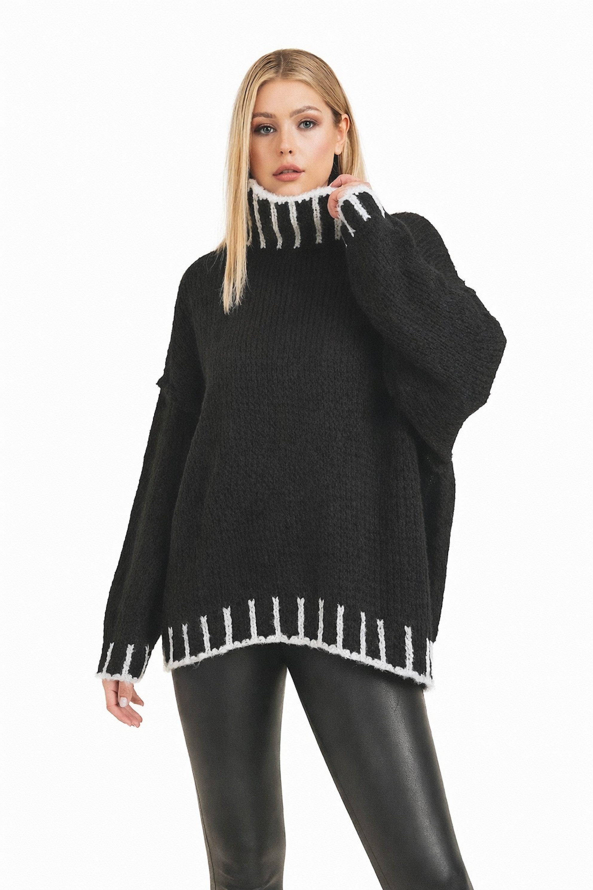 Worldclassca Strickpullover WORLDCLASSCA Strickpullover Oversize Stehkragen günstig online kaufen
