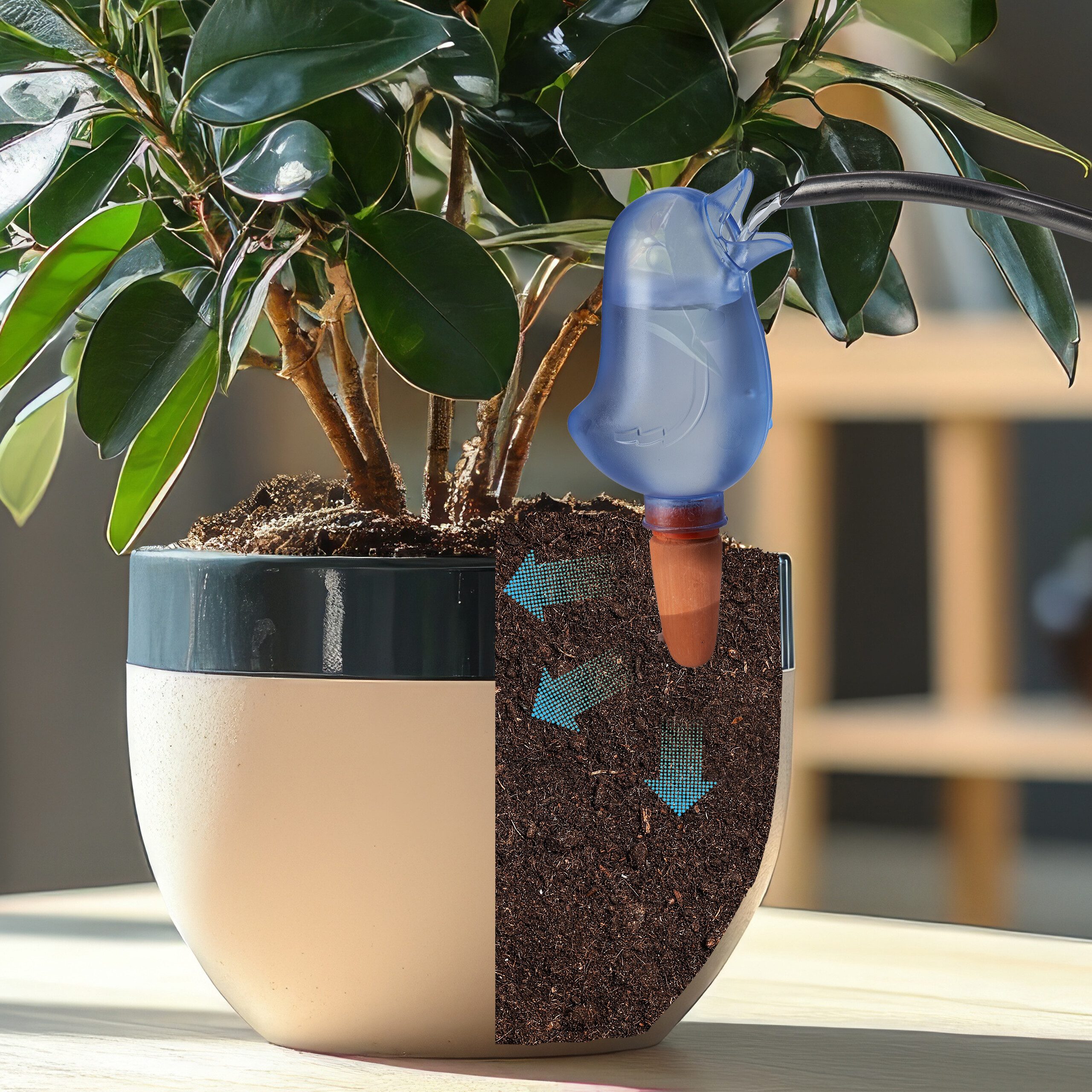 relaxdays Tropfer Tonkegel Vogel im Set, (6-tlg), 6er Pack