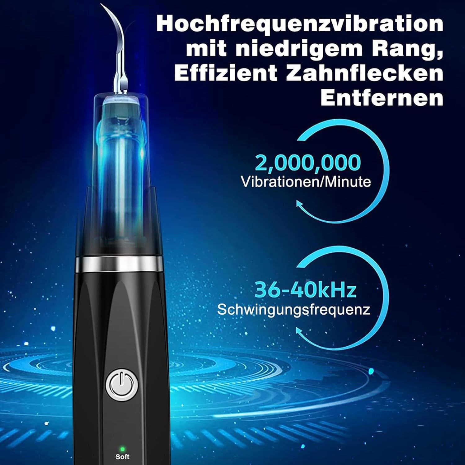 Coonoor Mundpflegecenter Zahnpflege-Set Zahnsteinentferner Zahnreinigung Set Munddusche, Elektrische Zahnreiniger für Es Gibt 5 Modi und 3 Reinigungsköpfe