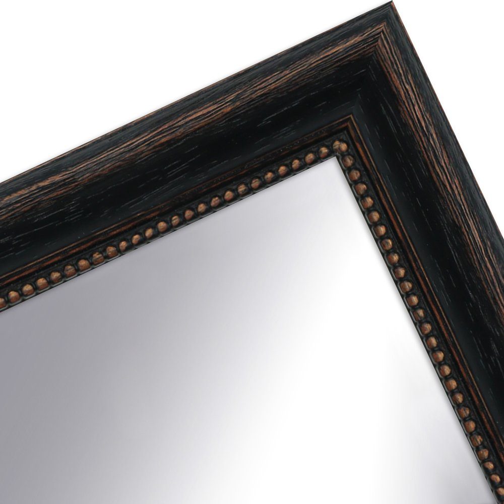 WANDStyle Wandspiegel H390 aus Massivholz in Schwarz 46 x 56 cm im Stil Lan günstig online kaufen