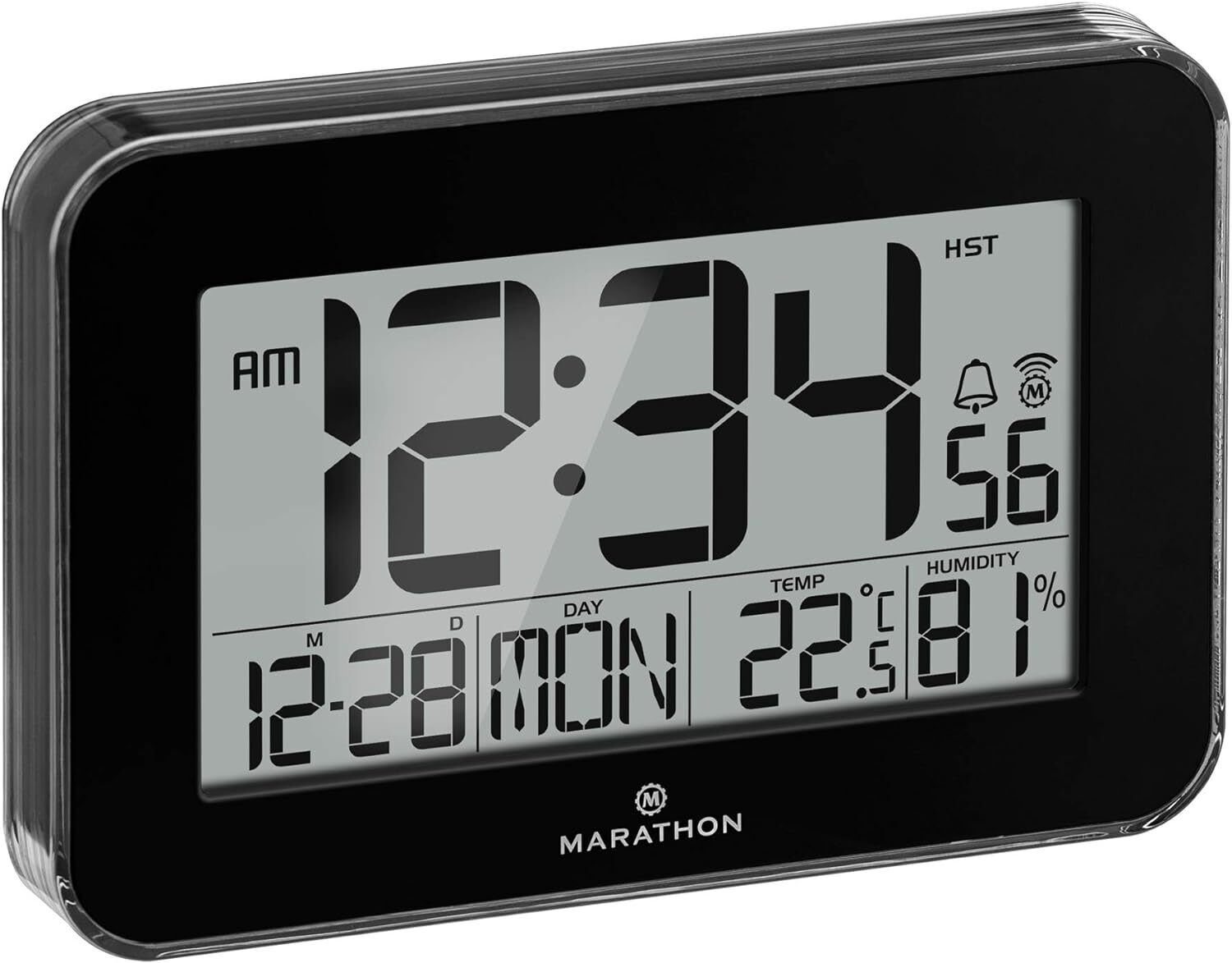 Marathon Hygrometer Atom-Wanduhr, 24-Stunden-Anzeigeformat, Atom-/Funkuhr, günstig online kaufen